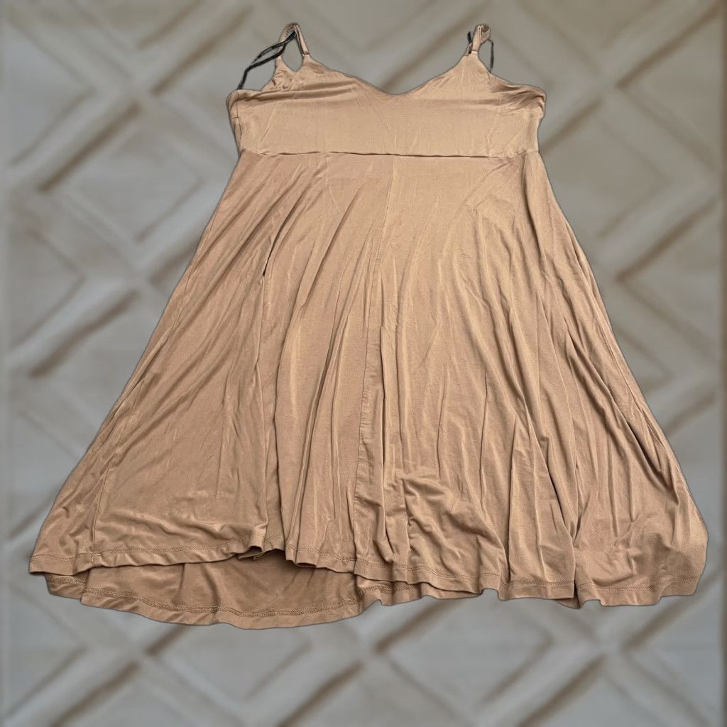 Forever 21 Forever 21 + A-Line Tank Dress Womens 0X Solid Brown Midi Sleeveless V-Neck Knit Stretch Casual Size XL / US 12-14 / IT 48-50 - 1 Thumbnail