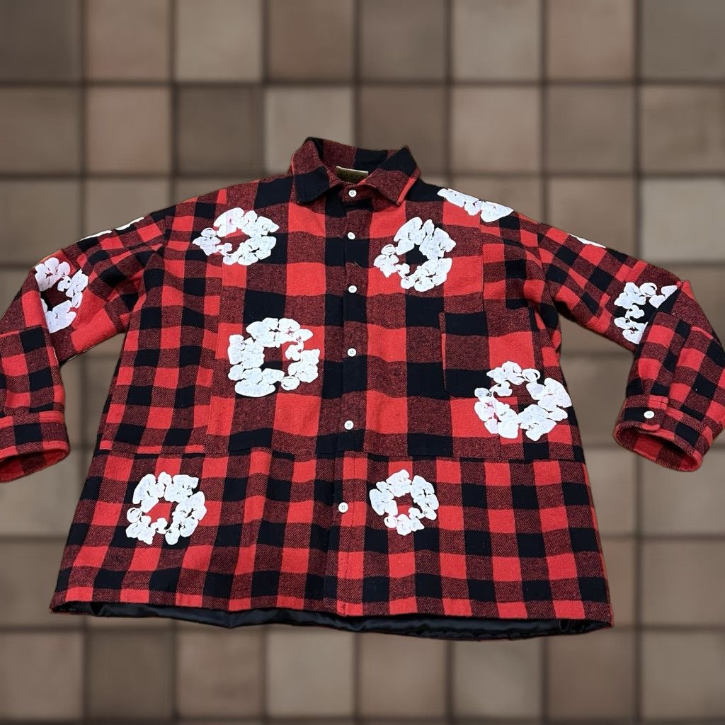 Vintage In Style Of Denim Tears Four Cactus Shacket Red Flannel Size Large Size US L / EU 52-54 / 3 - 1 Thumbnail
