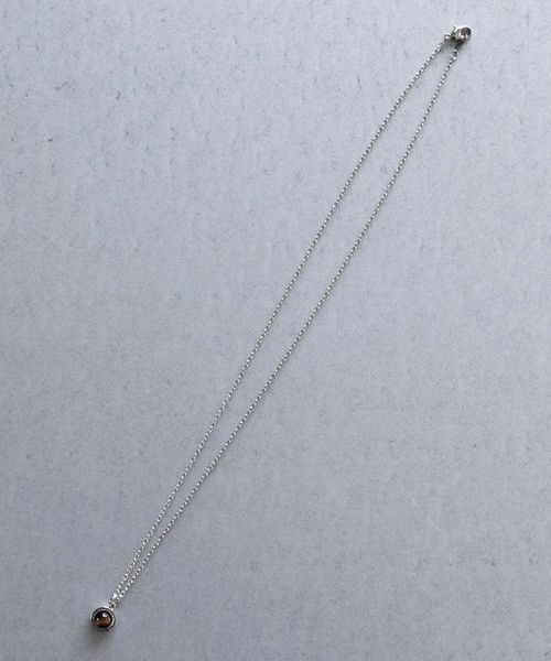 Number nine ROUND LOGO STONE CHARM NECKLACE