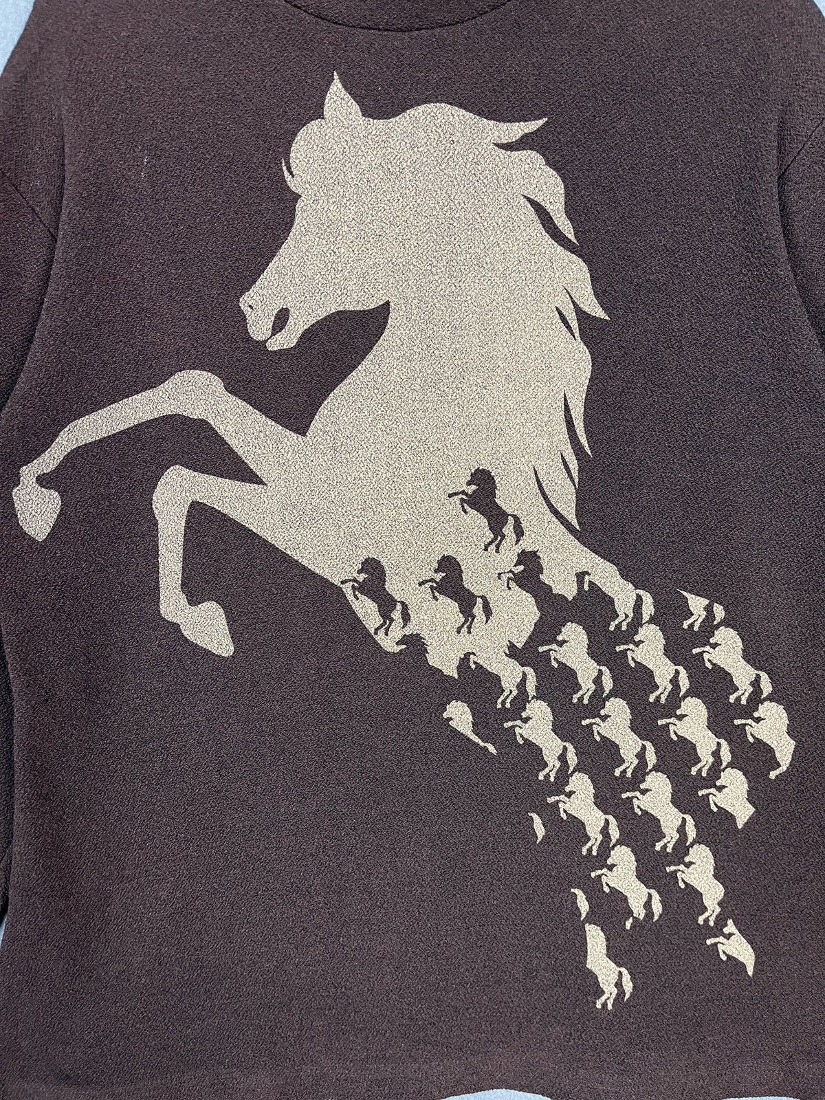 Japanese Brand × Vintage Horse Art Design Turtleneck Stretchable Sweater Size S / US 4 / IT 40 - 6 Thumbnail