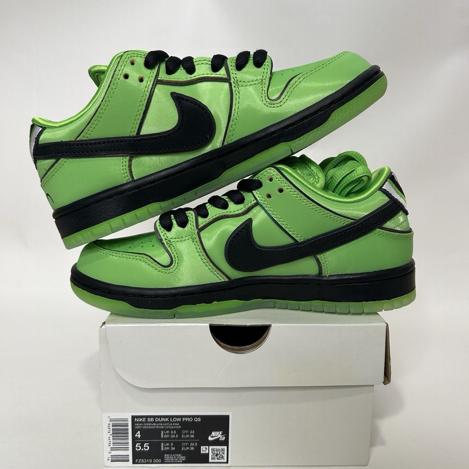 Nike Nike SB Dunk Low QS The Powerpuff Girls “Buttercup” Size US 5.5 / IT 35.5 - 3 Thumbnail