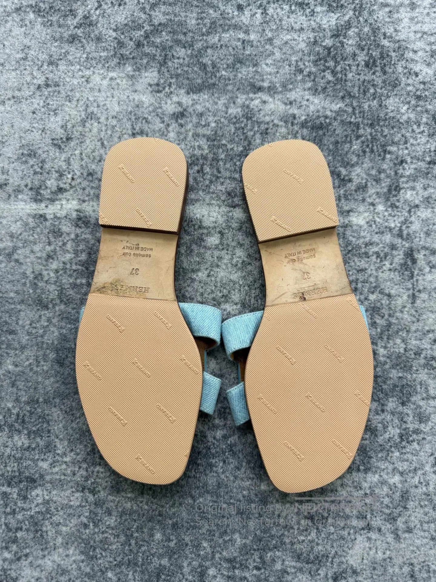 Hermes Hermes Denim Blue H Slides| Size US 6.5 / IT 36.5 - 6 Thumbnail