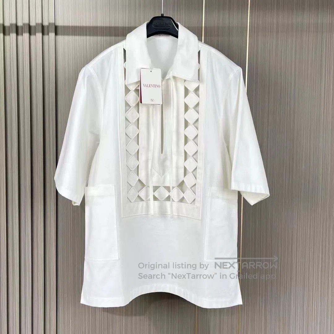 Valentino Valentino Cutout Bow Tie Short Sleeve Shirt. Size US S / EU 44-46 / 1 - 1 Thumbnail