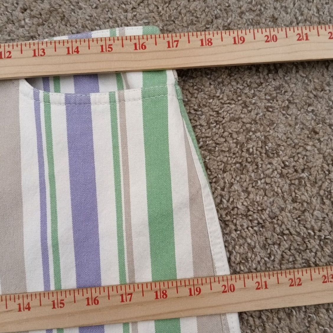 Loft Ann Taylor LOFT Skirt Short Trumpet Pockets Purple Green Striped Size 10 Women Regular Cotton Blend N/A Size 32" / US 10 / IT 46 - 3 Thumbnail