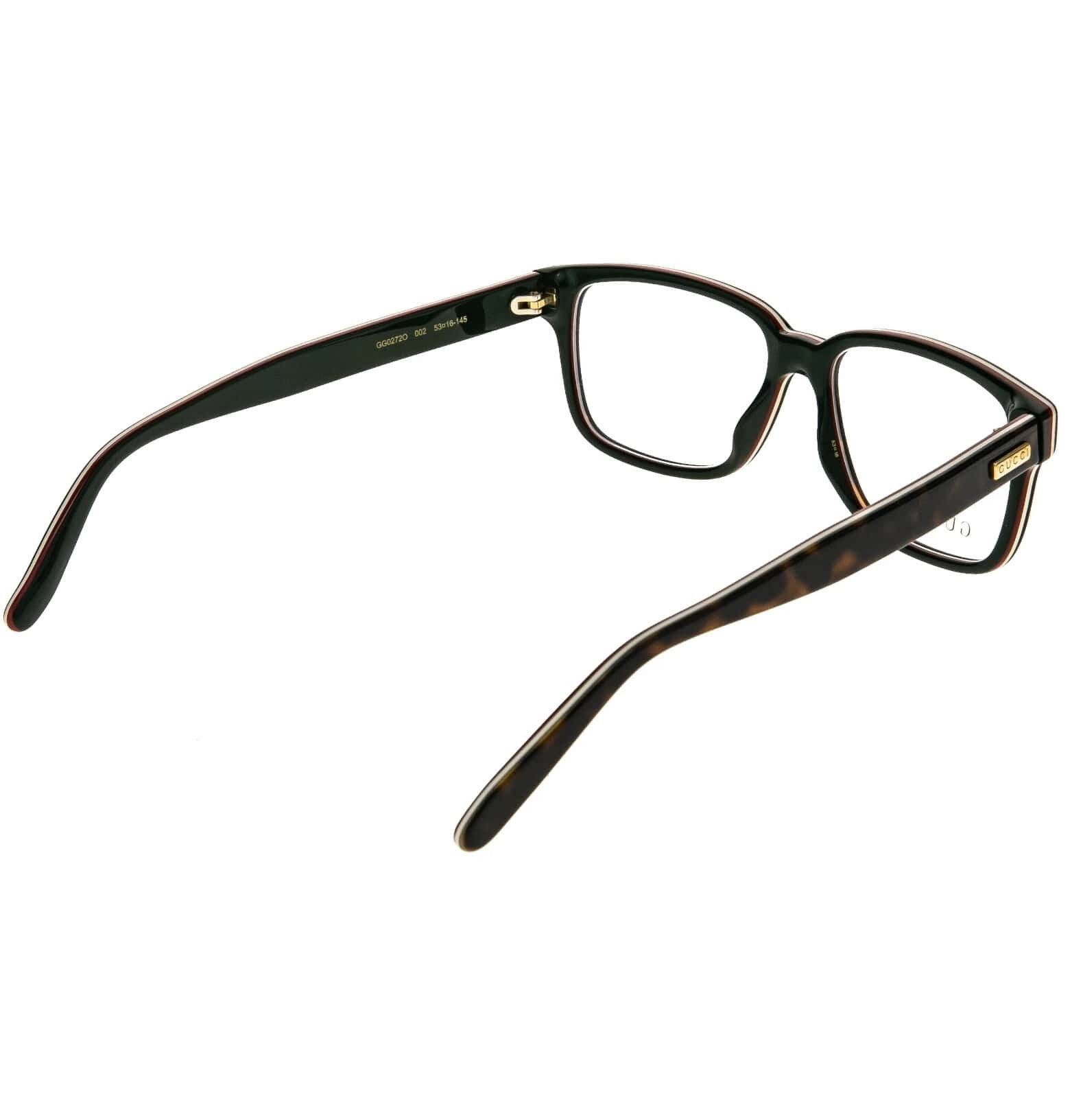 Gucci GUCCI GG0272O 0272 Havana Web Green Red Unisex Eyeglasses Size ONE SIZE - 5 Thumbnail