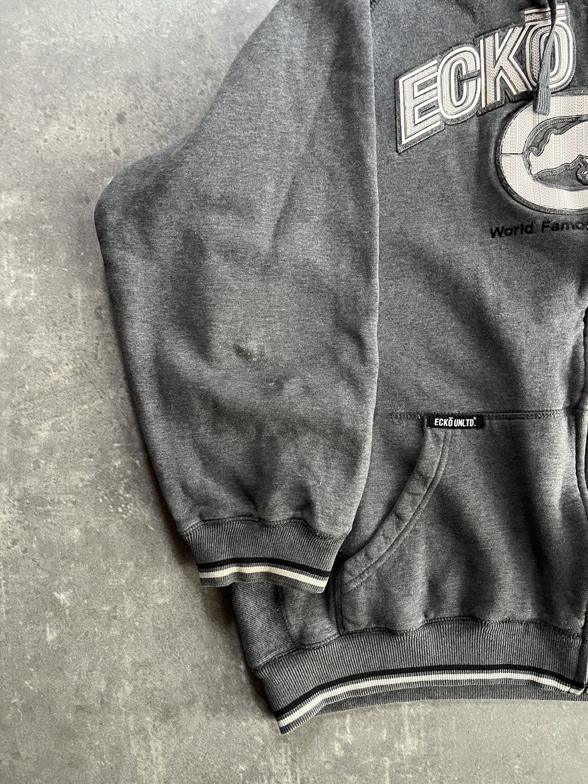 Ecko Unltd. Ecko Unltd. Big Spellout Rhino Logo Baggy Zip Hoodie L XL Size US L / EU 52-54 / 3 - 4 Thumbnail