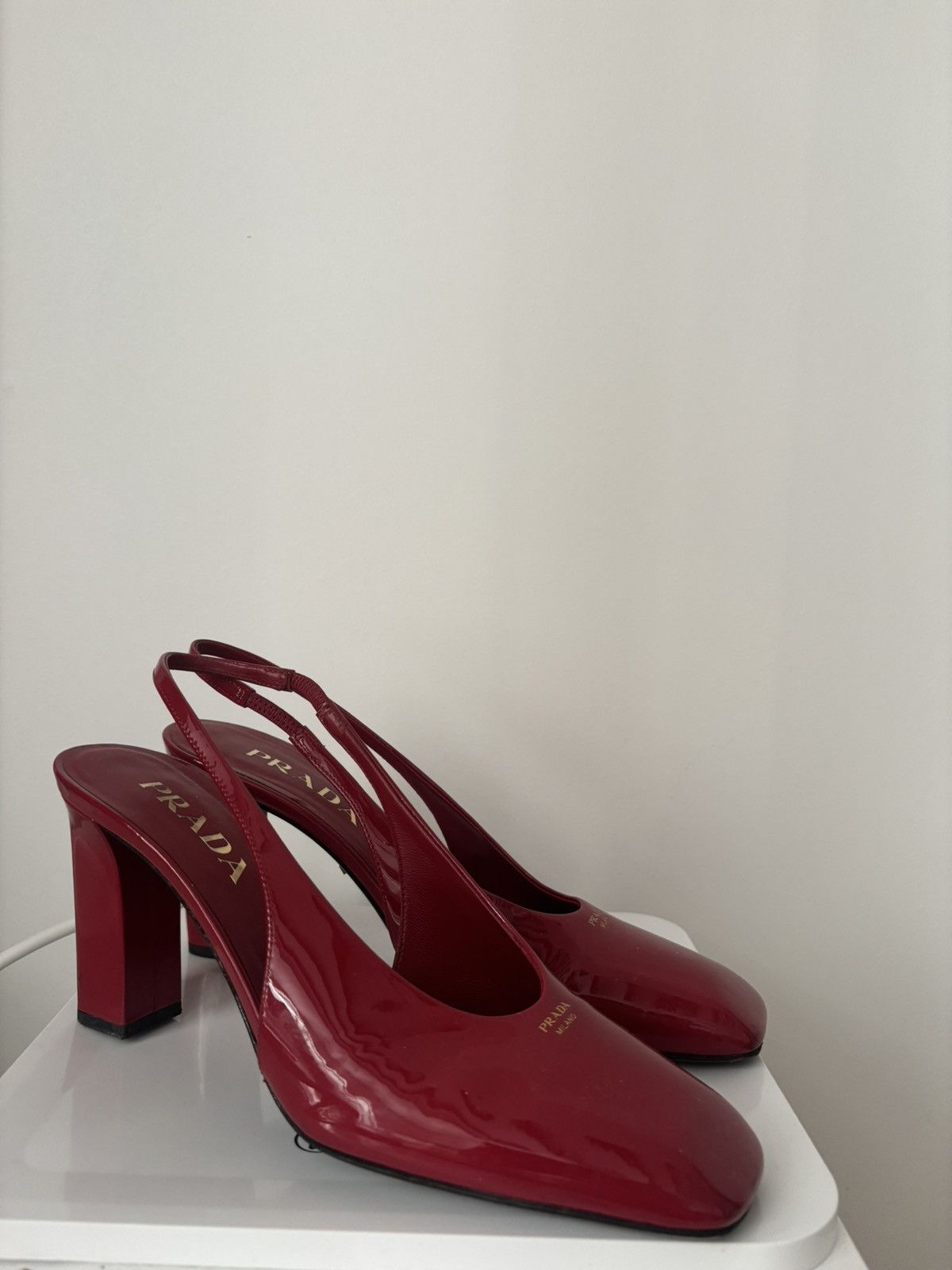 Prada Prada Red Patent Leather Slingback Pumps 36.5 Size US 6.5 / IT 36.5 - 2 Thumbnail