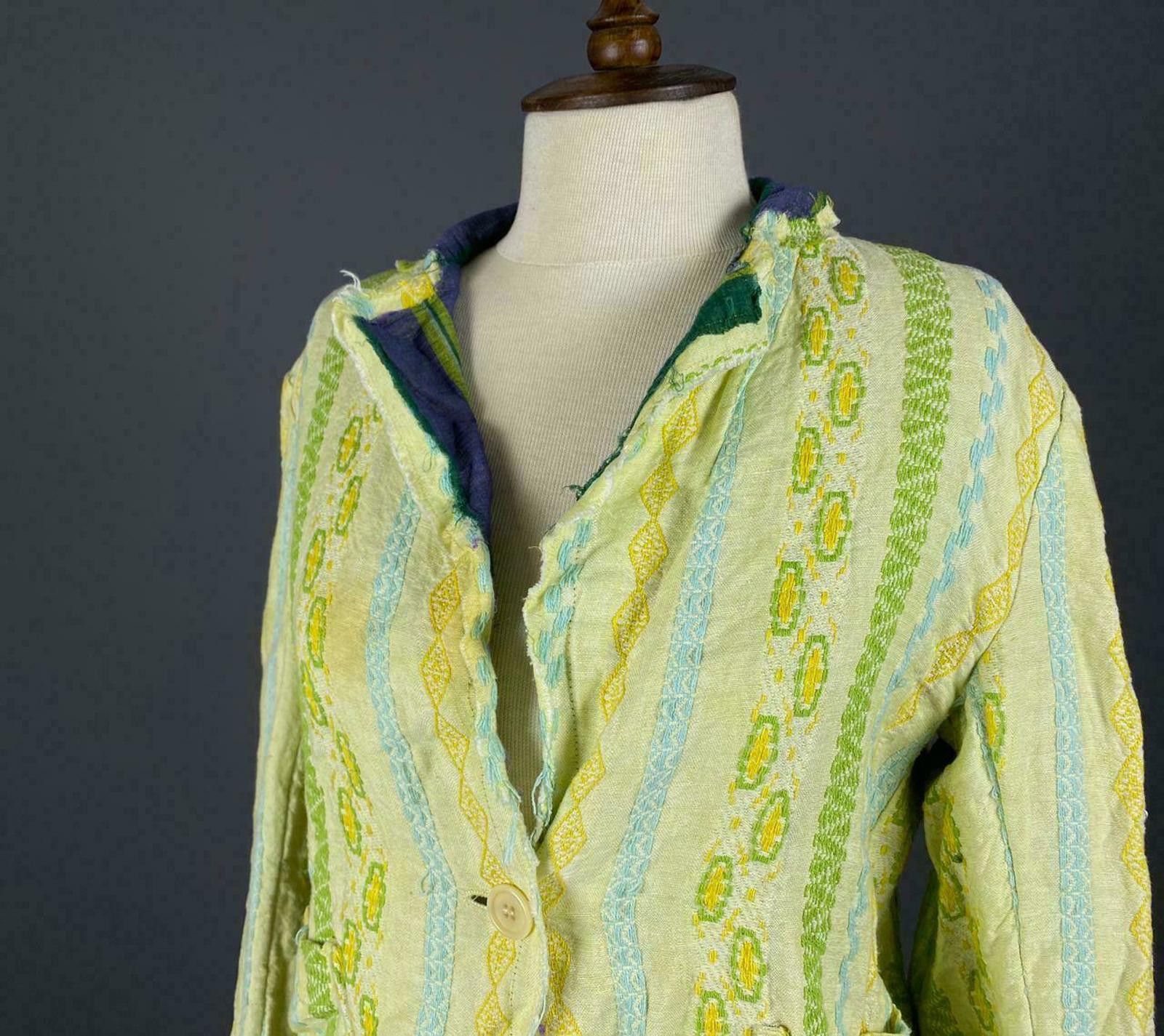 Designer Ladies Alberto Aspesi Blu Linen Light Jacket Size 46 Size M / US 6-8 / IT 42-44 - 2 Thumbnail