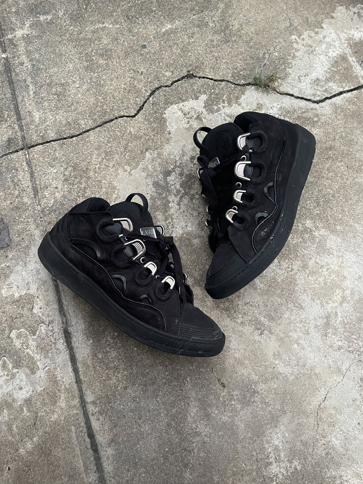 Lanvin Triple Black Curb Sneakers Size US 10 / EU 43 - 2 Thumbnail