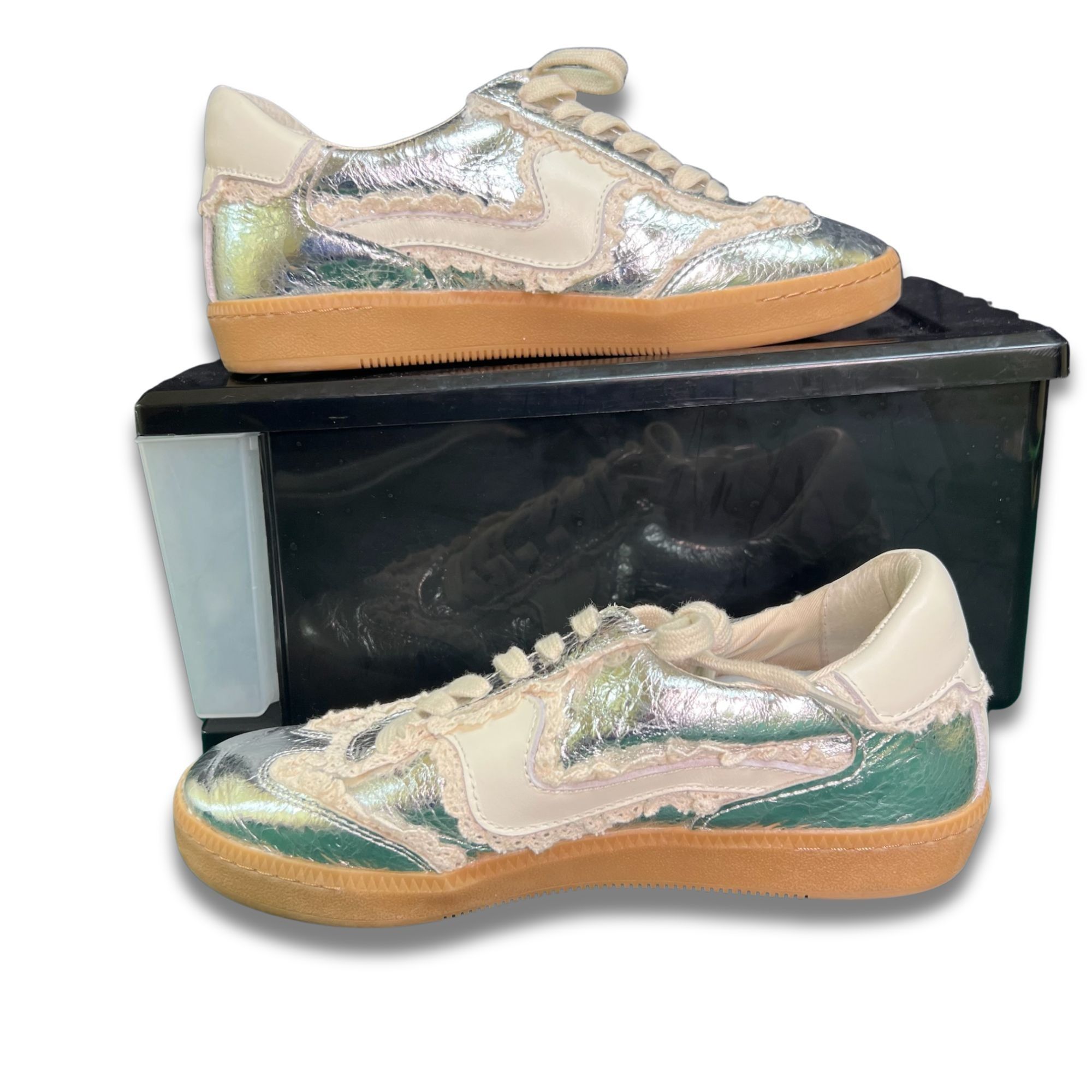 Dolce Vita Dolce Vita Womens Notice Lace-Up Sneakers Iridescent Metalli Size US 6.5 / IT 36.5 - 2 Thumbnail
