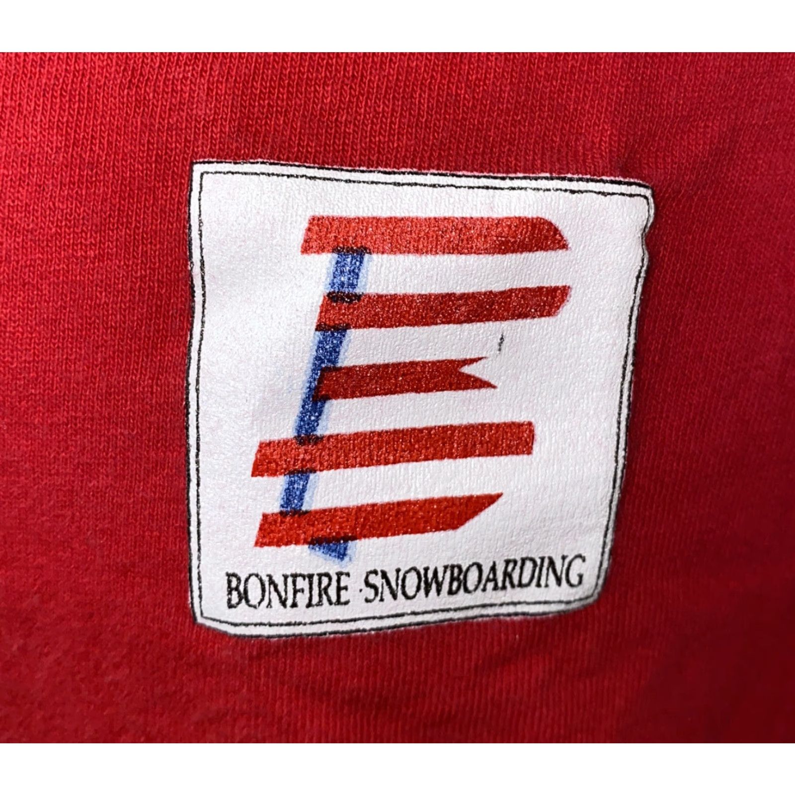 Anvil VINTAGE Anvil T-Shirt Mens Red Bonfire Snowboarding Short Sleeve XL Size Regular Cotton Solid Bonfire 이미지 Size US XL / EU 56 / 4 - 3 Thumbnail