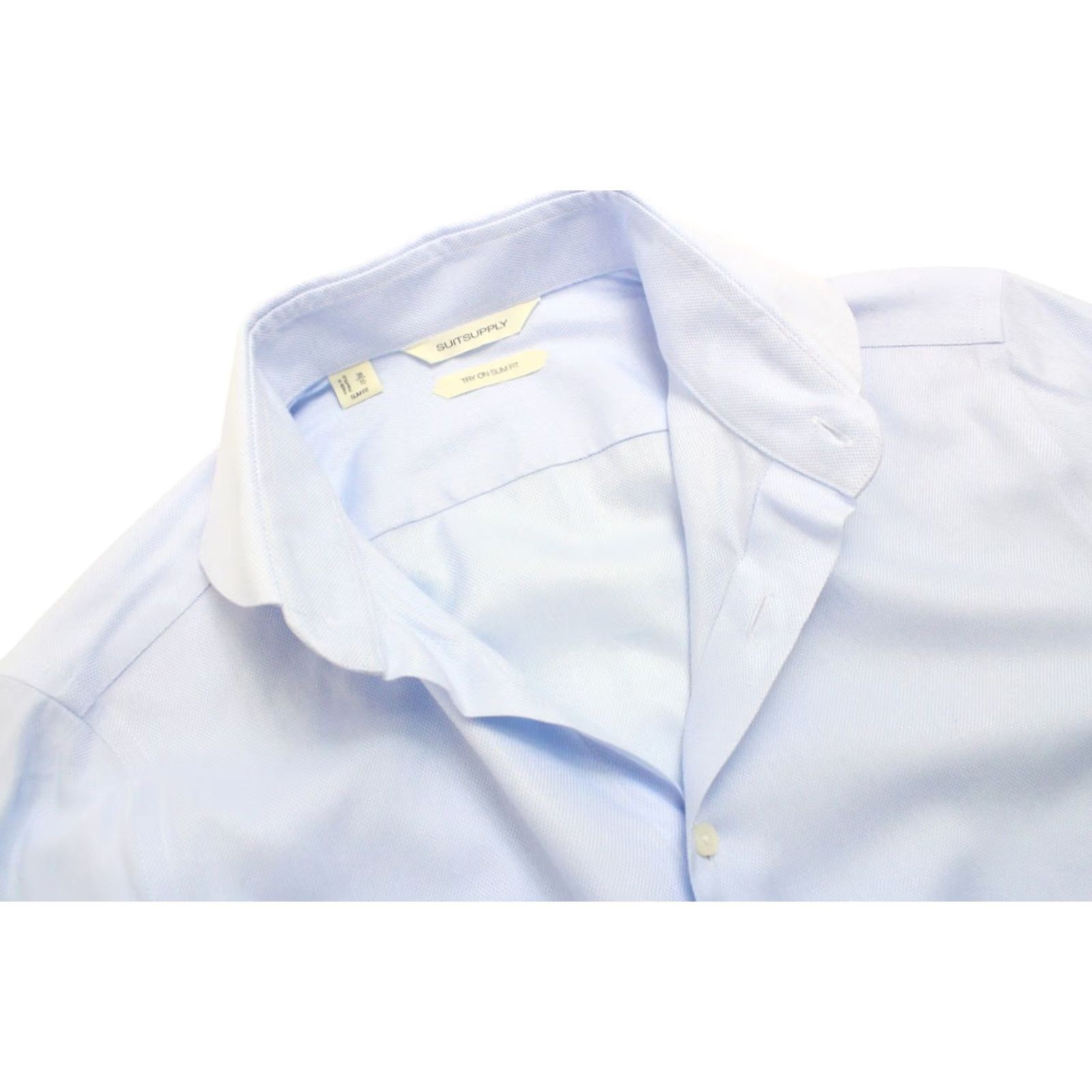 Suitsupply Suitsupply Slim Fit Formal Shirt Men's 38 / 15 Button Up Cutaway Blue Striped No Pattern Dress Shirt Button-Up Casual Everyday Mens Size 38R - 4 Thumbnail
