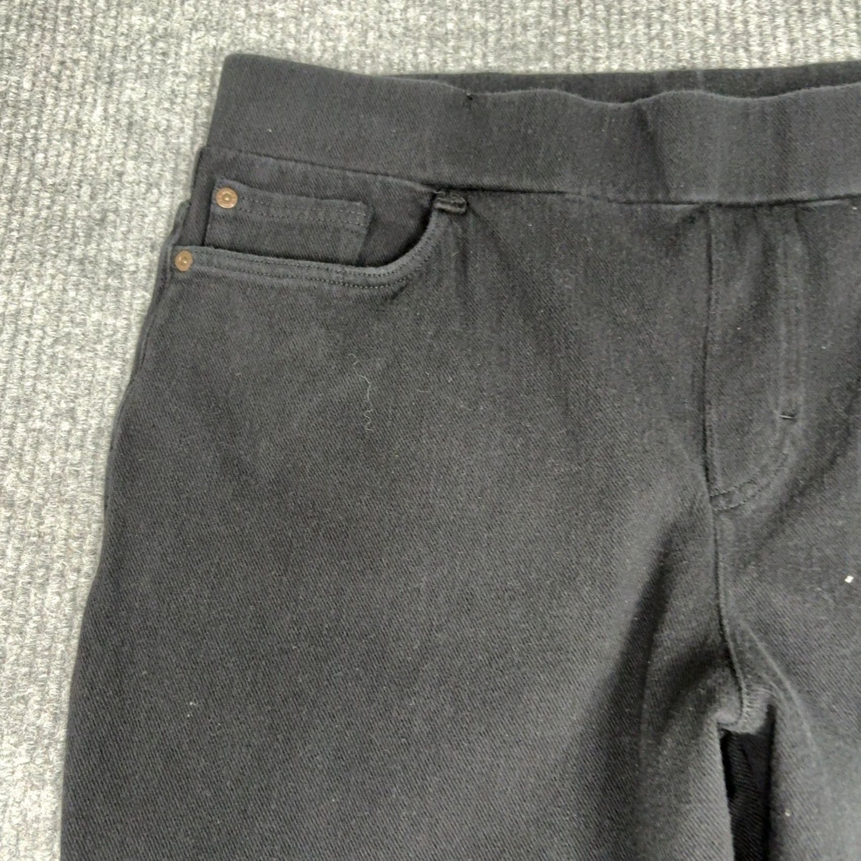 Vintage LL Bean Pants Womens L Black Pull On Stretch Comfort Straight Leg Twill Size 36" / US 14 / IT 50 - 2 Thumbnail