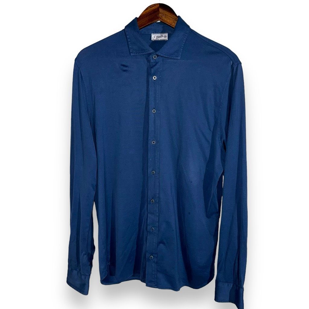 Other S. Moritz Cobalt Blue Classic Shirt Size L 52 Size US L / EU 52-54 / 3 - 1 Thumbnail