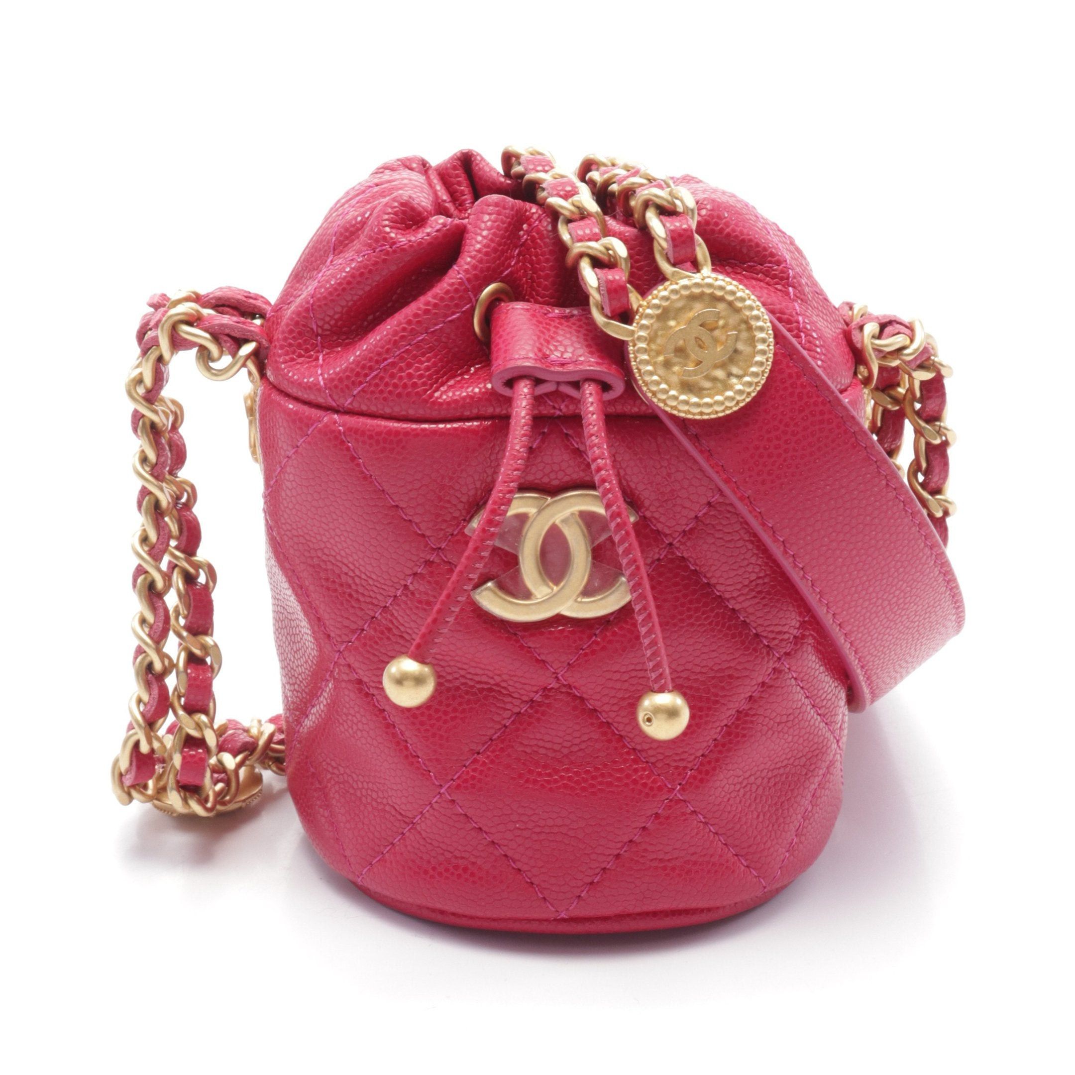 Chanel Chanel Matelasse Mini Baguette Chain Shoulder Bag Caviar Skin Pink Purple Gold Hardware Size ONE SIZE - 1 Thumbnail