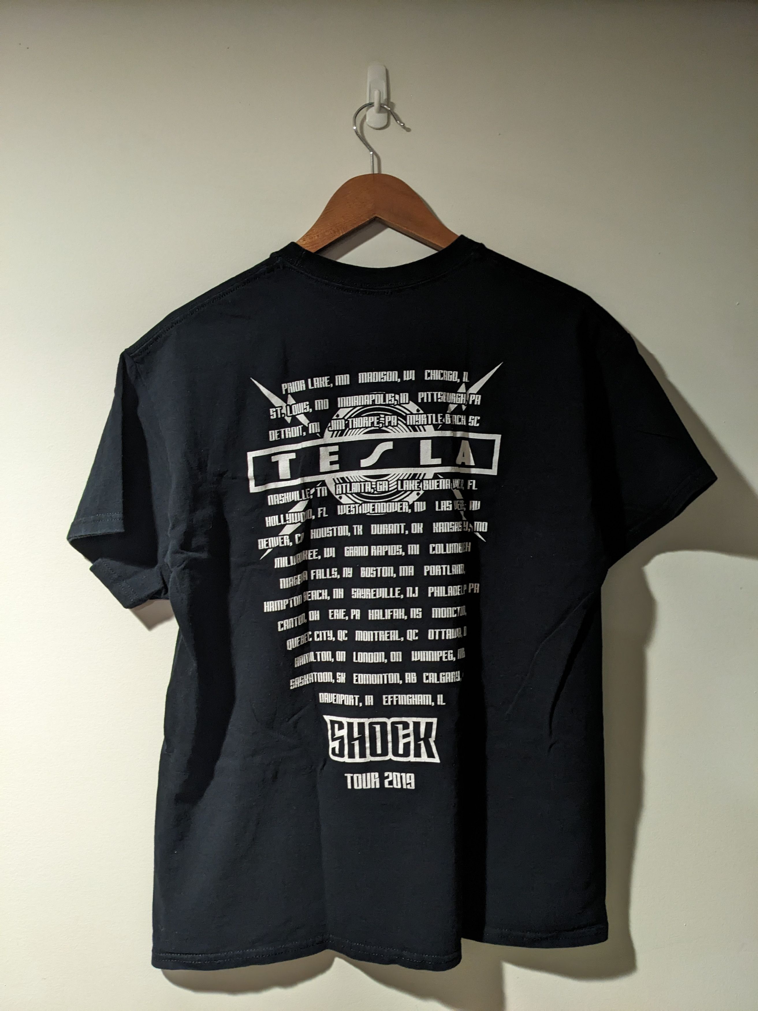 Band Tees × Vintage Tesla Shock Tour Band 2019 Black Medium T-Shirt Size US M / EU 48-50 / 2 - 6 Thumbnail