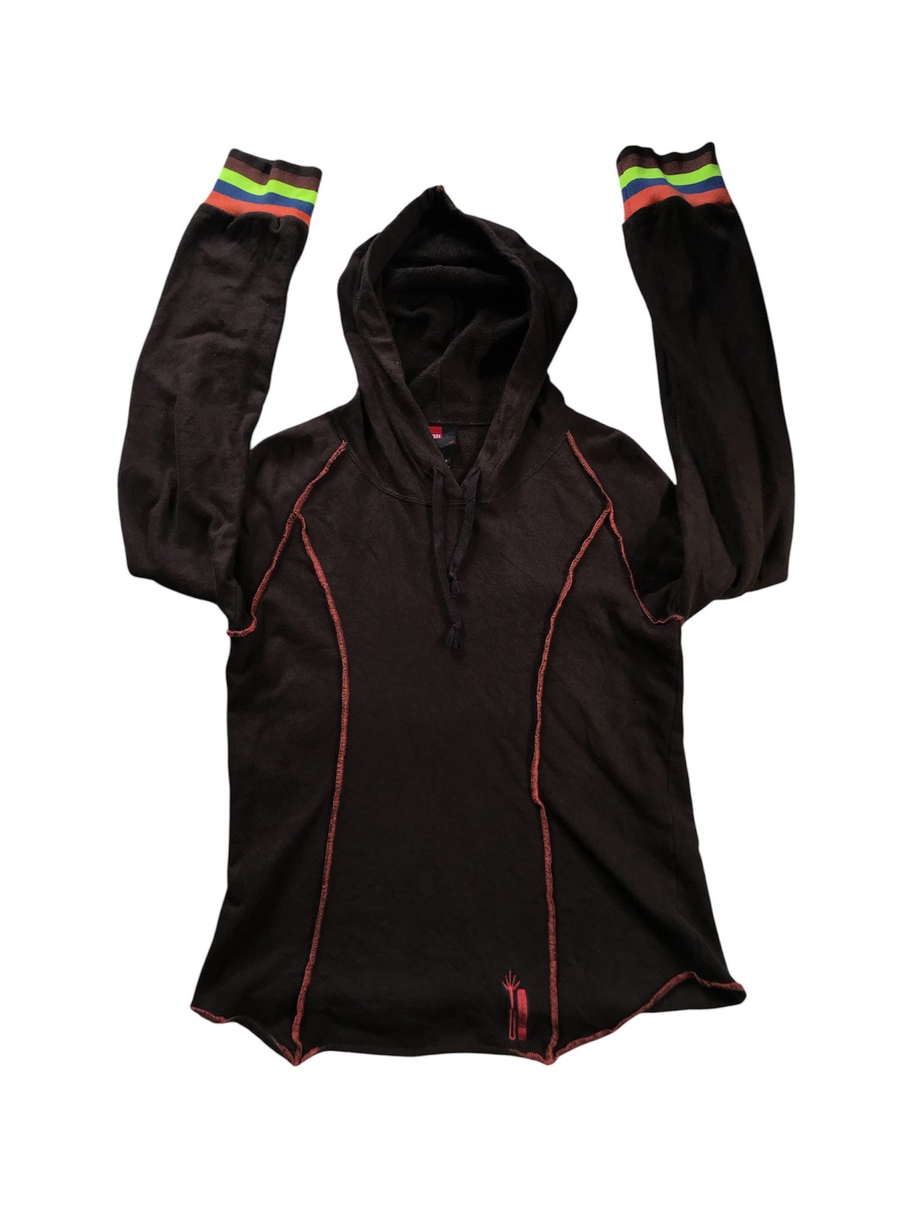 Diesel Diesel Contrast Stitch Y2K Style Hoodie Size S / US 4 / IT 40 - 2 Thumbnail