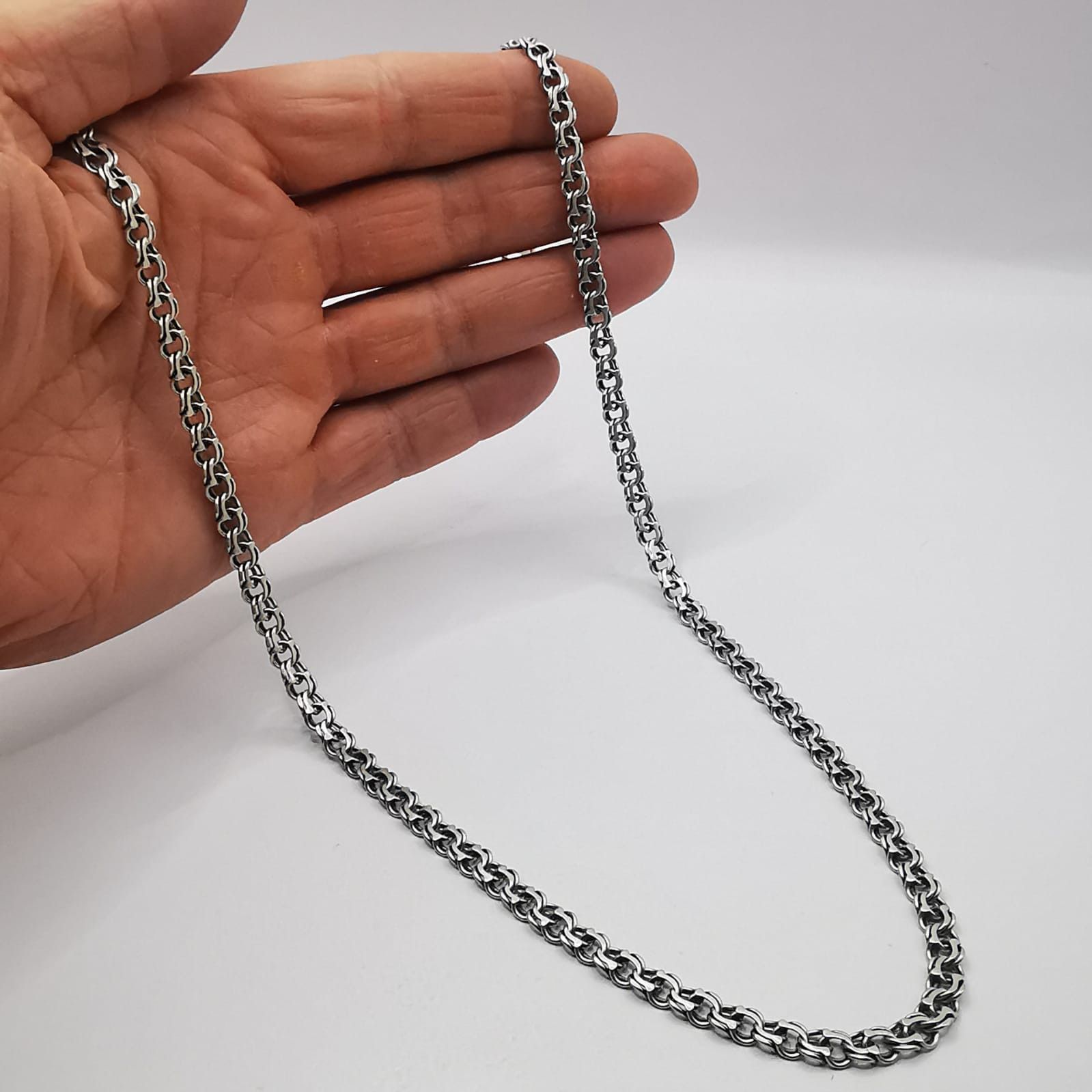 Sterling Silver Vintage Jewelry Chain, 925 Sterling Silver, Signed 26.14g Size ONE SIZE - 4 Thumbnail