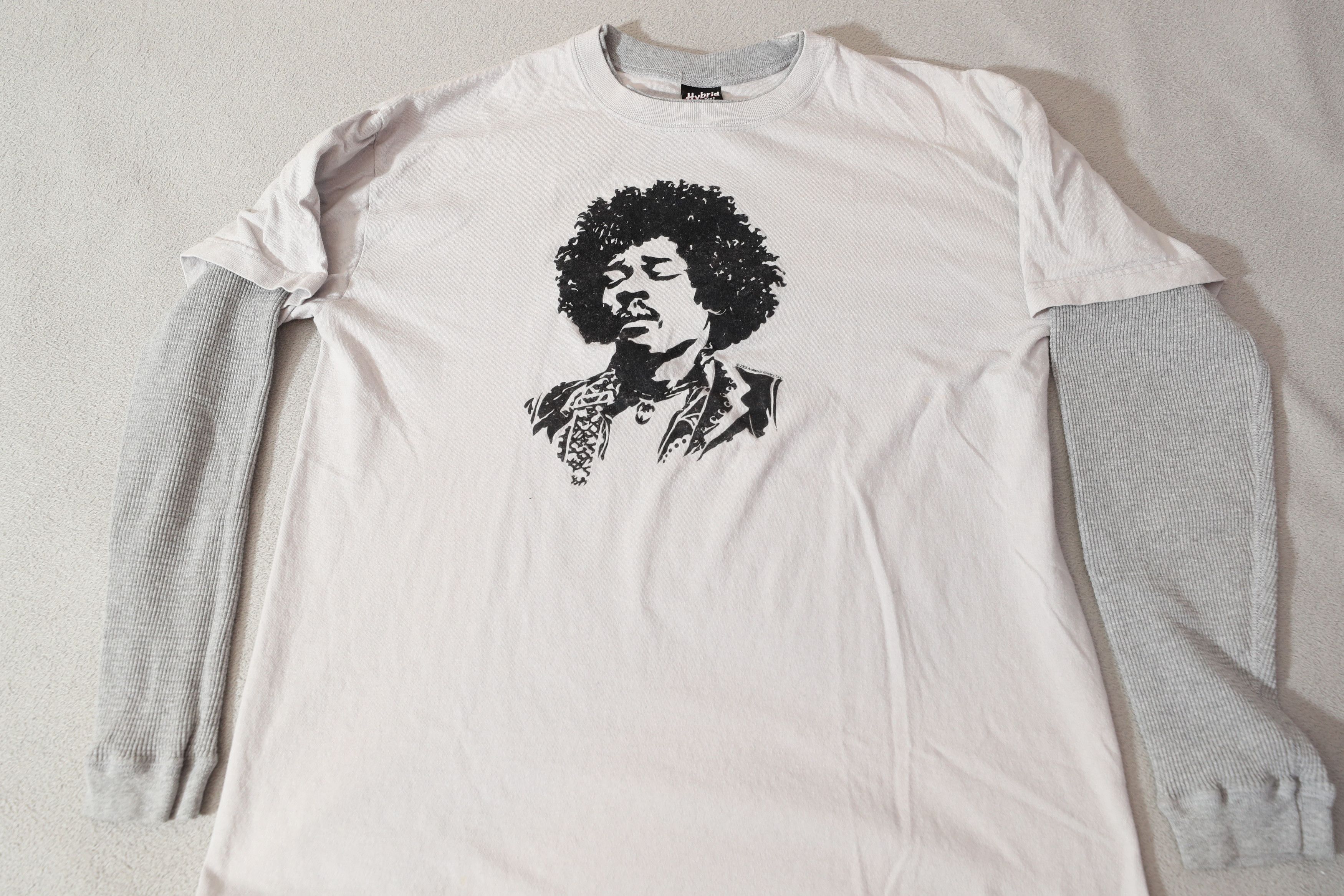 Band Tees × Vintage 2005 Jimi Hendrix Faux Sleeves Double Collar Tee (XL) Size US XL / EU 56 / 4 - 3 Thumbnail