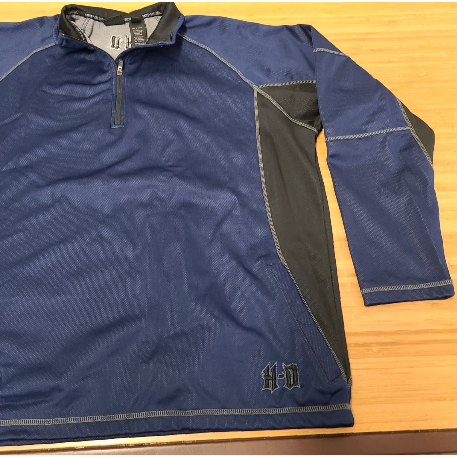 Harley Davidson Harley-Davidson 1/4 Zip Fleece Pullover Shirt Mens 3XL Heather Blue Logo Zipper Sweater Casual Workwear Motorcycle L/S Size US XXL / EU 58 / 5 - 2 Thumbnail