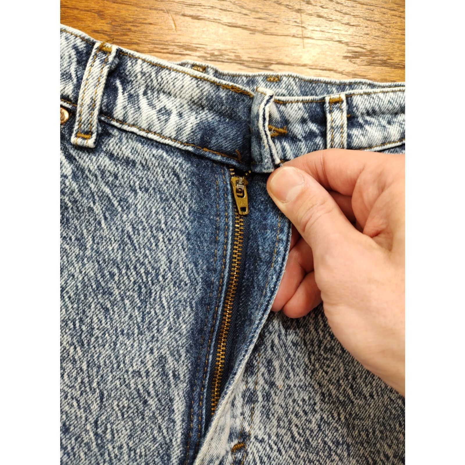 Lee VINTAGE Lee Acid Wash Mom Jeans Womens 26 X 27 Inseam High Waist Made in USA Size 26" / US 2 / IT 38 - 5 Thumbnail
