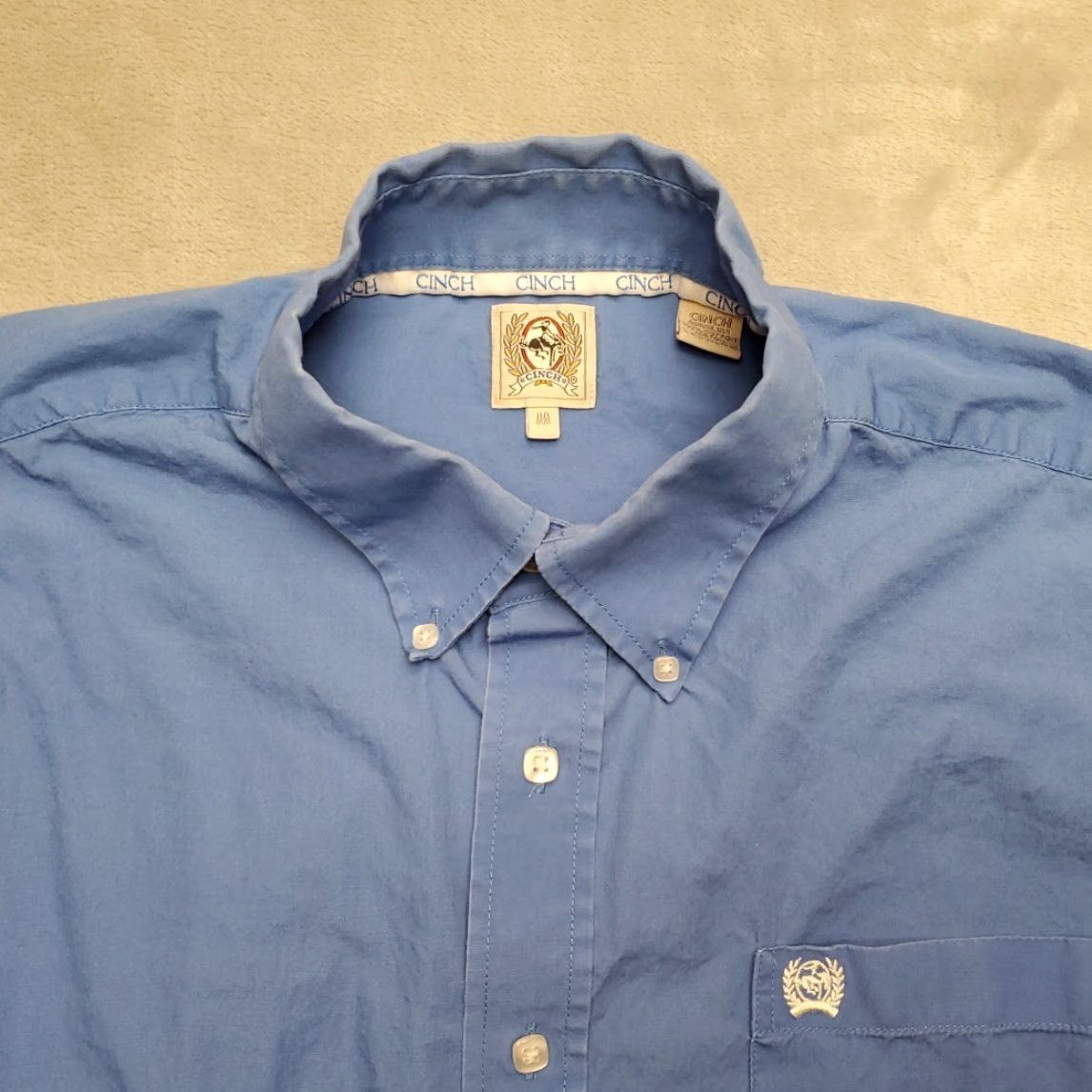 Vintage Cinch Shirt Mens M Blue Long Sleeve Button Western Cowboy Ranch Casual Size US M / EU 48-50 / 2 - 2 Thumbnail