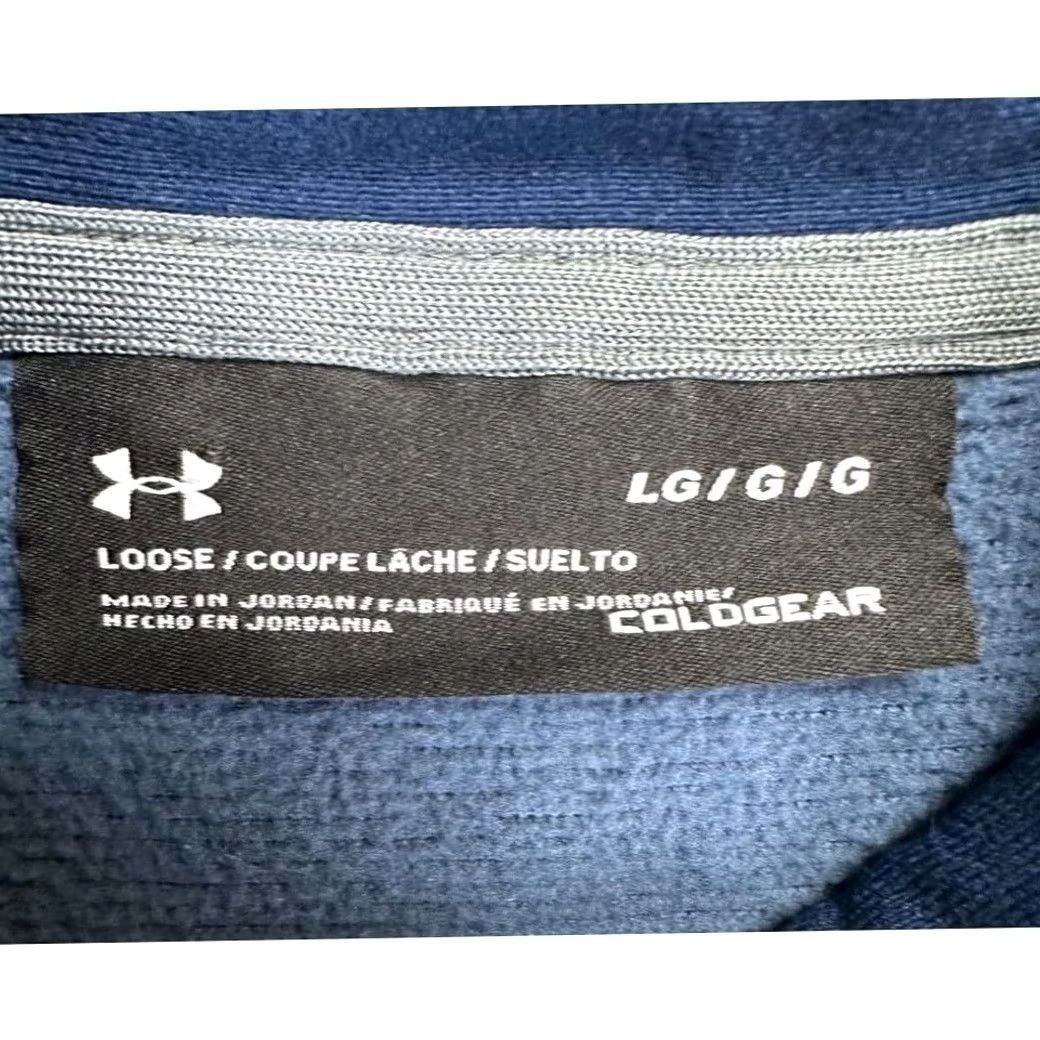 Under Armour Under Armour ColdGear Quarter Zip Pullover Men M Blue Logo, Loose Fit, Long Sleeve, Mock Neck, Polyester Blend, Activewear, Casual Size US M / EU 48-50 / 2 - 4 Thumbnail