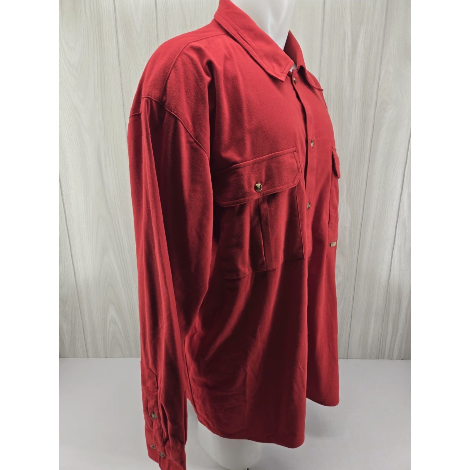 Vintage Drake Waterfowl Flannel Shirt Mens 2XL Red Polyester Button-Up Long Sleeve Casual Vintage: No Size US XXL / EU 58 / 5 - 5 Thumbnail