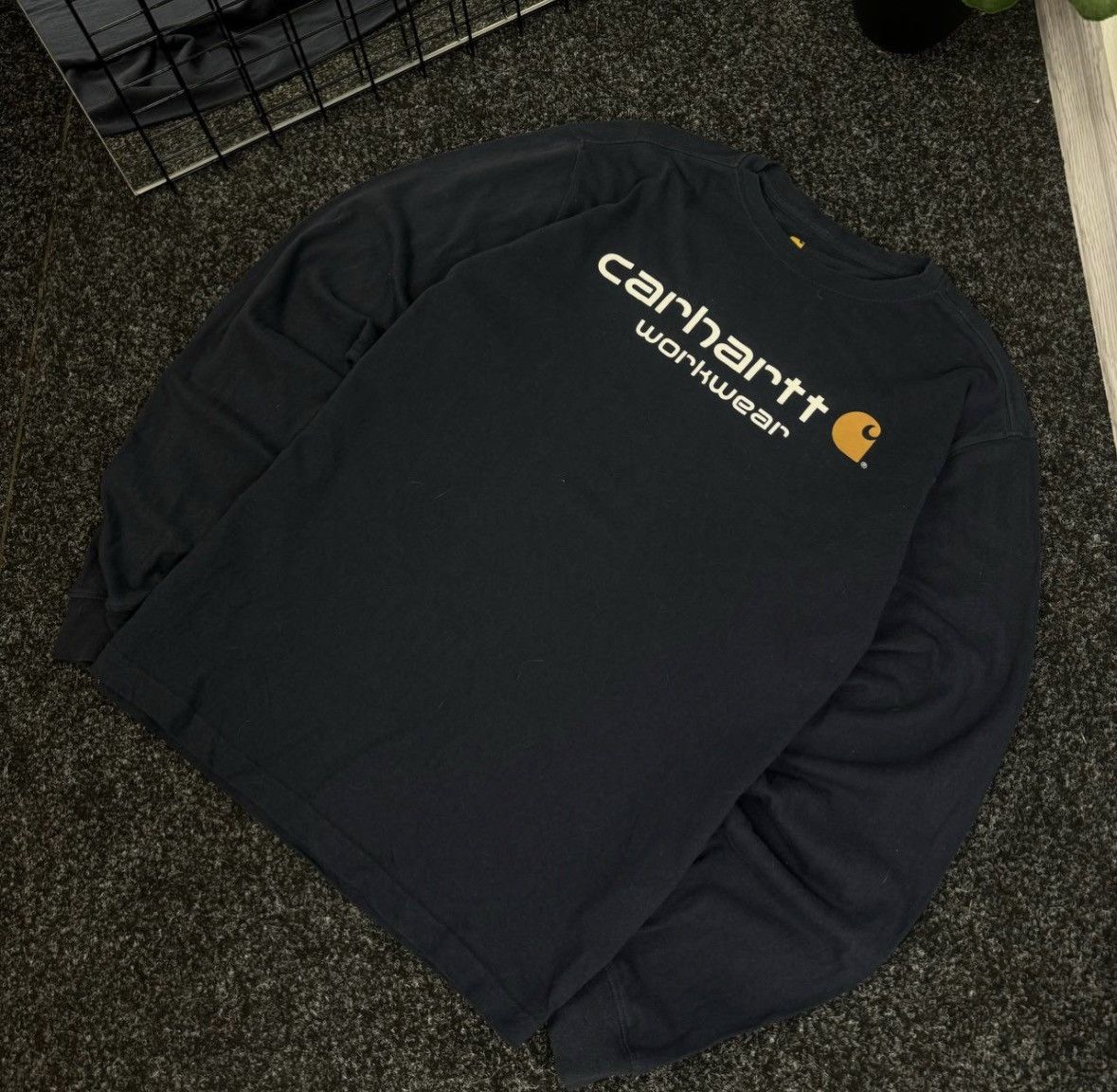 Carhartt Carhartt big logo long sleeve navy blue big logo skater Size US L / EU 52-54 / 3 - 3 Thumbnail