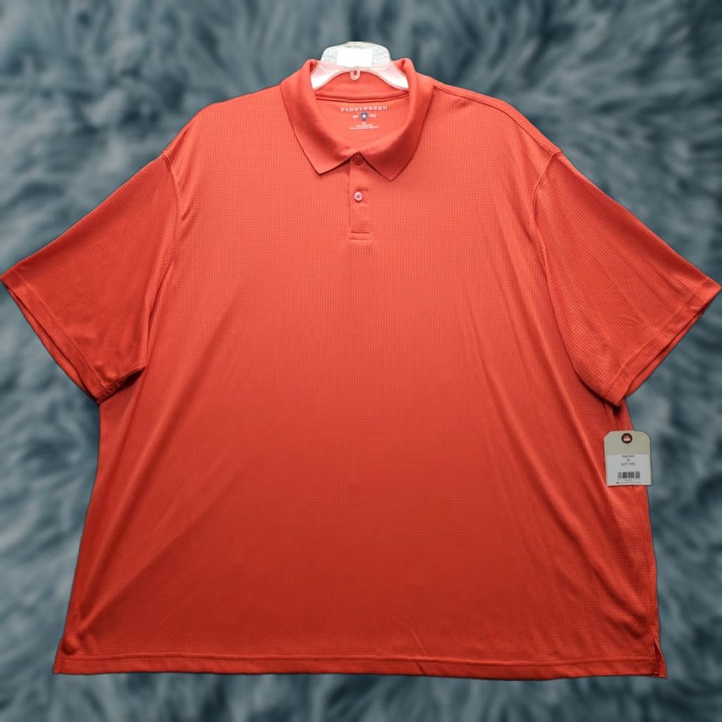 Vintage Saddlebred Polo Shirt Mens 3X Orange Relaxed Short Sleeve Collared Polo Shirt Mens 3X Orange Size US XXL / EU 58 / 5 - 1 Thumbnail