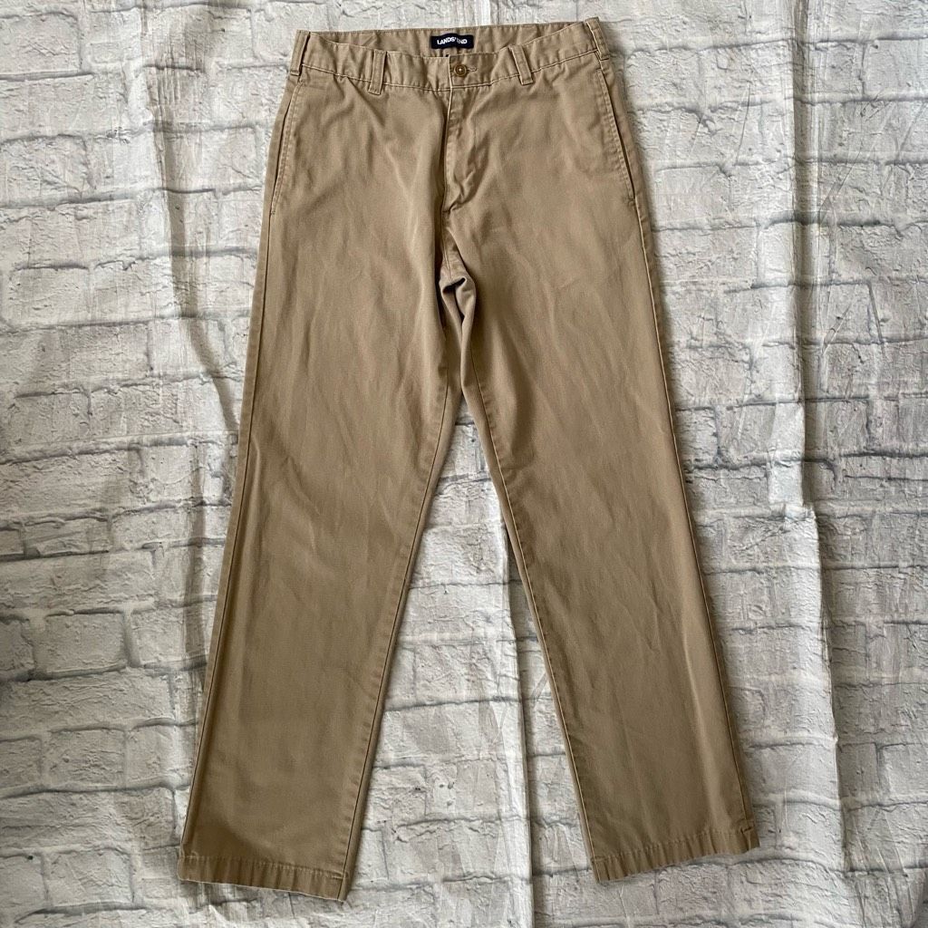 Lands' End Lands End men 30/30 cotton blend flat front tan chinos Size US 30 / EU 46 - 1 Thumbnail