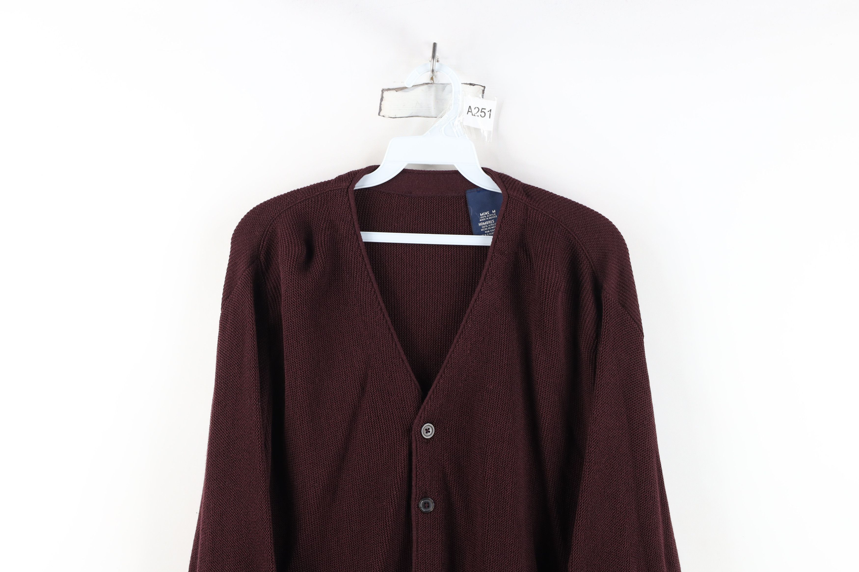 Vintage Vintage 90s Streetwear Blank Knit Cardigan Sweater Purple Size US M / EU 48-50 / 2 - 2 Thumbnail
