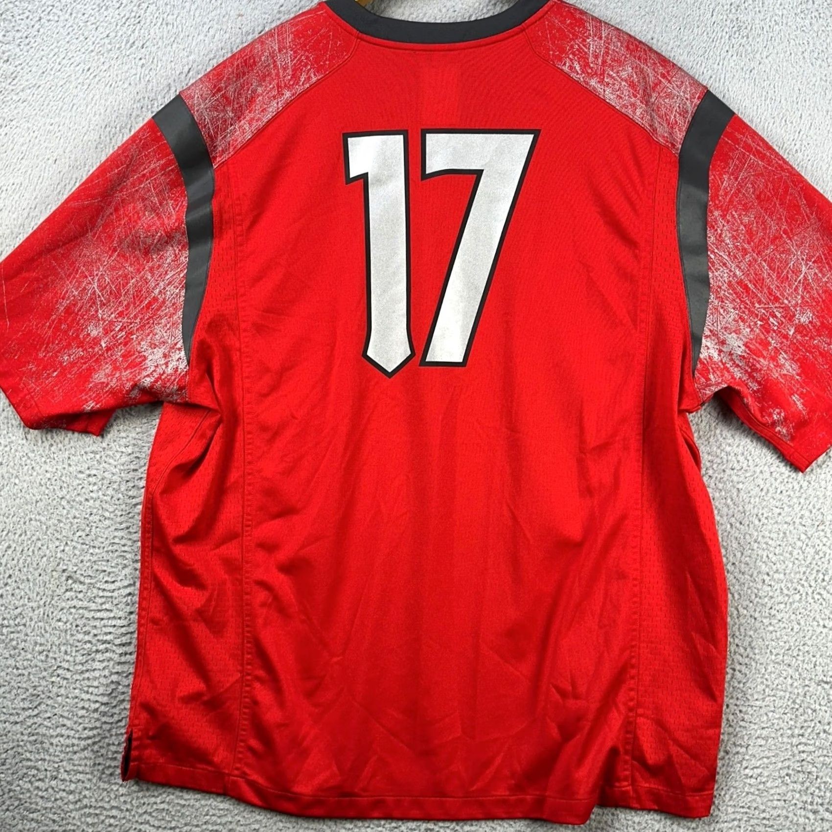 Nike Rutgers Scarlet Knights 17 Shirt Jersey Mens 3XL Red Nike Team V-Neck Football Shirt Size US XXL / EU 58 / 5 - 2 Thumbnail