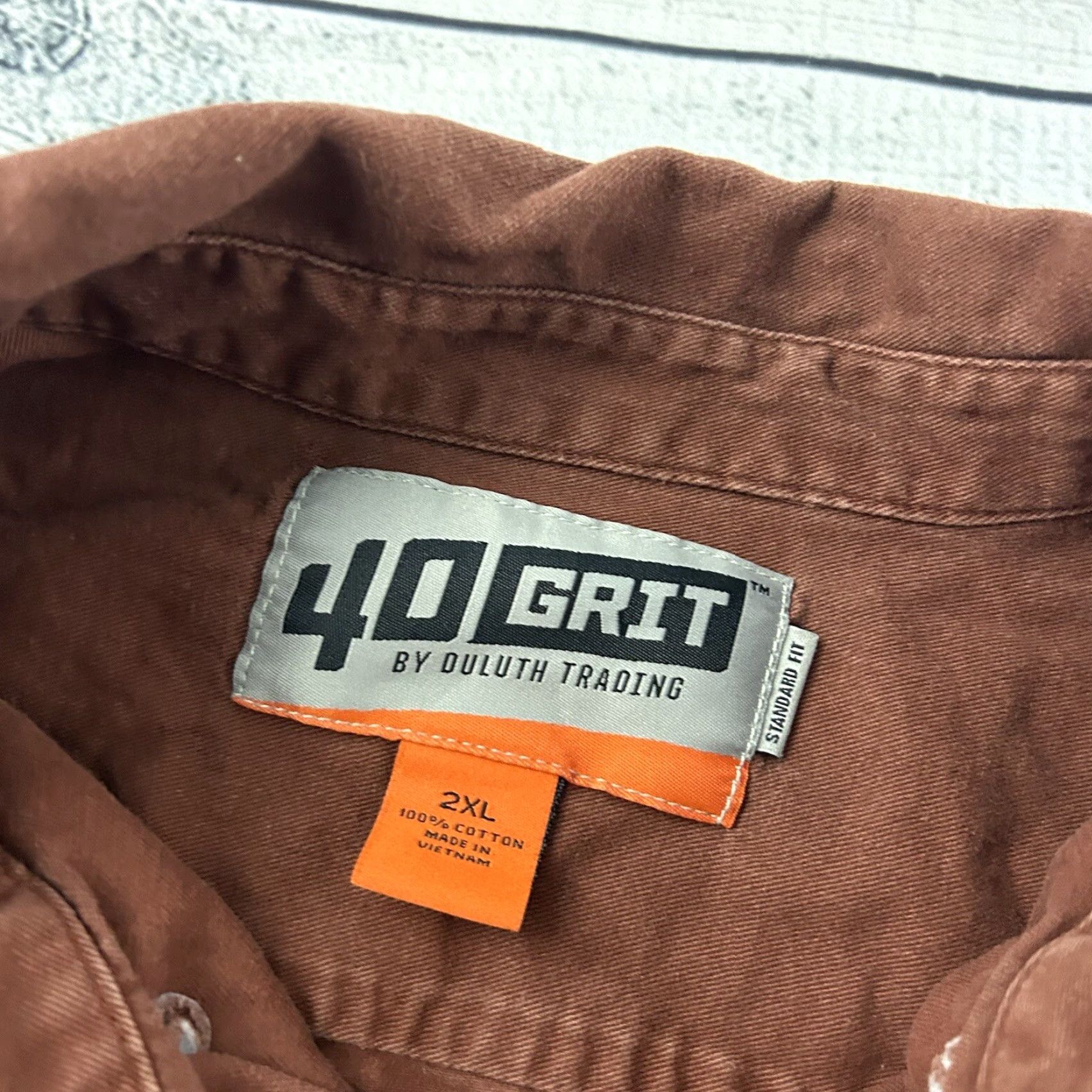 CO Duluth 40 Grit Long Sleeve Button-Up Shirt 2XL Men's Brown Rust Size US XXL / EU 58 / 5 - 3 Thumbnail