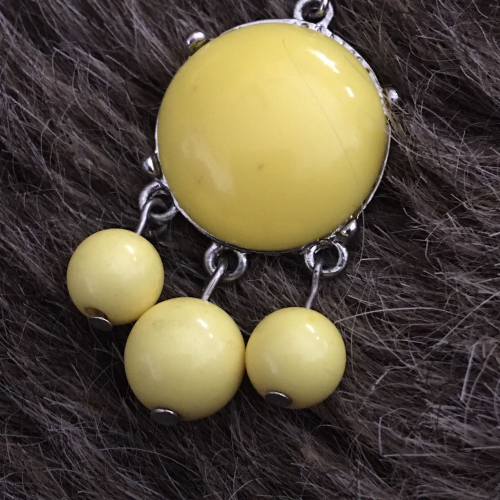 Jewelry Yellow dangle bead fish hook earrings Size ONE SIZE - 3 Thumbnail