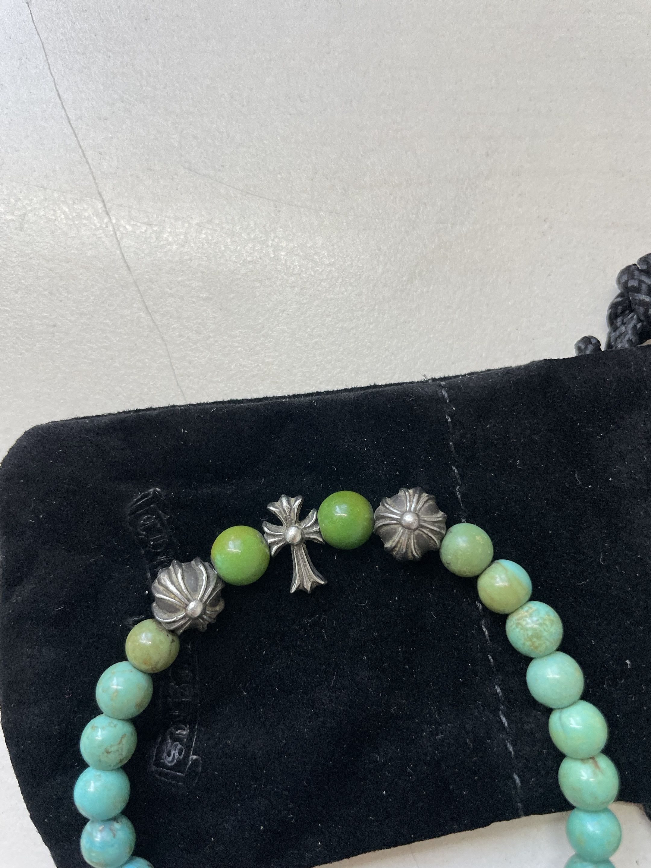 Chrome Hearts Chrome Hearts 6mm Turquoise Silver Cross Beaded Bracelet Size ONE SIZE - 5 Thumbnail