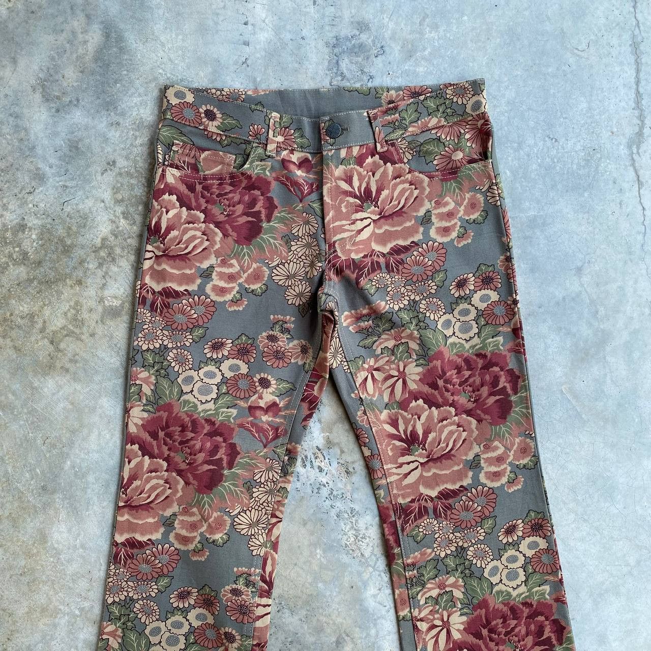 20471120 BJ5-22 Japan Flare CHEALSEA OLD FLOWERpant SLIMFIT LOWRISE Size US 28 / EU 44 - 7 Thumbnail