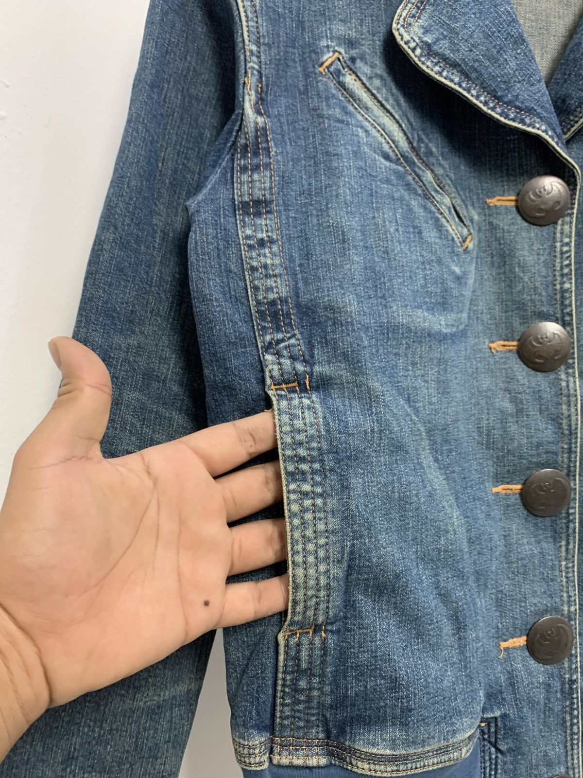 Tsumori Chisato Vintage Tsumori Chisato open collar denim jacket Size XS / US 0-2 / IT 36-38 - 14 Thumbnail