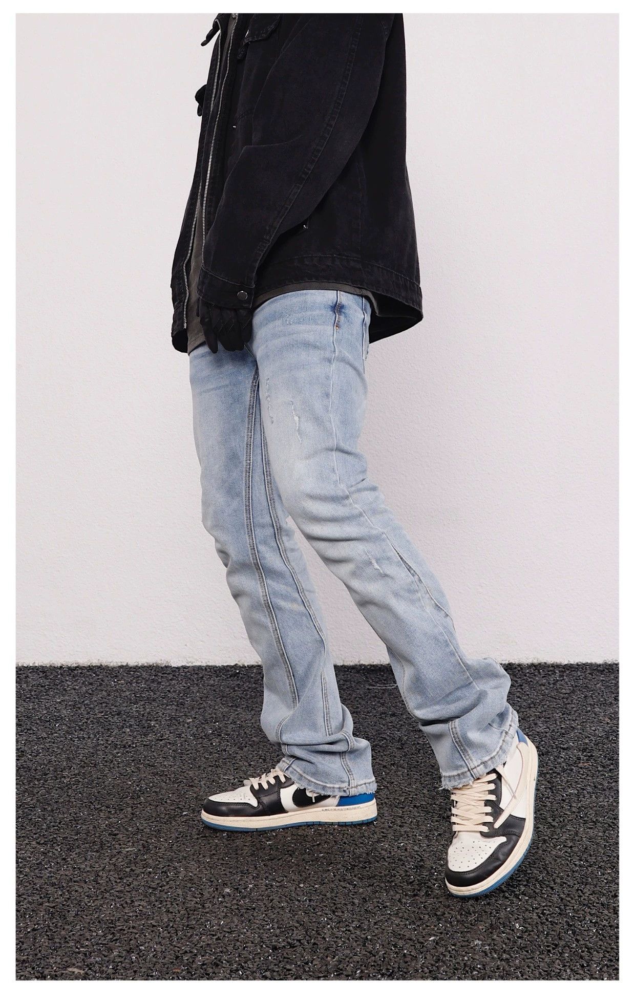 Jean × Vintage damaged washed faded flared patchwork jeans Size US 32 / EU 48 - 2 Thumbnail