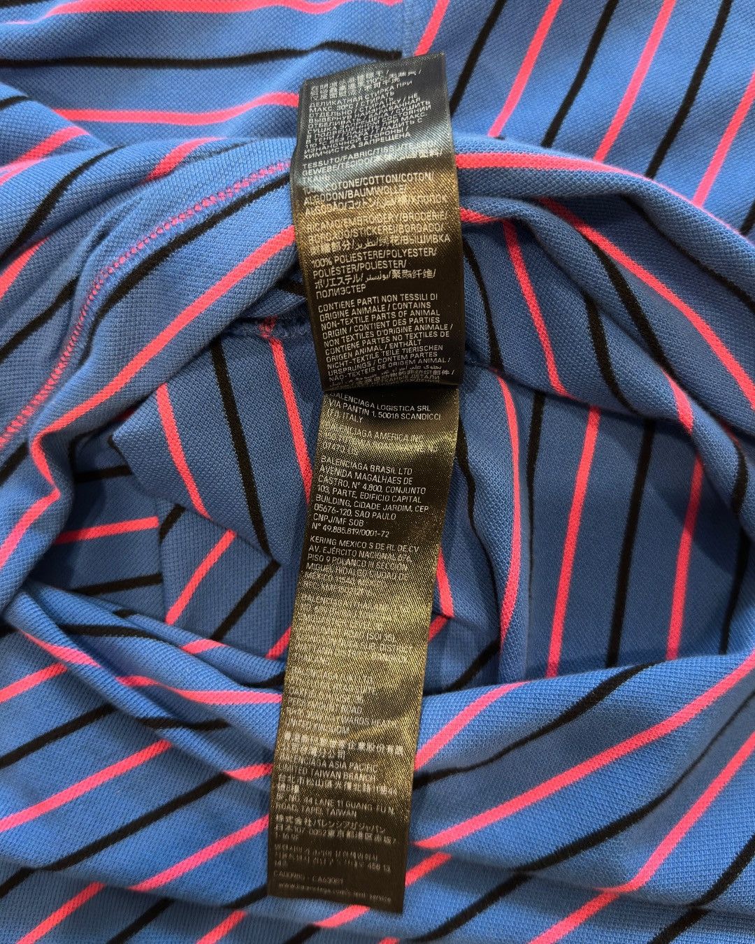 Balenciaga Balenciaga Blue Pink Striped Oversized Polo Shirt Runway Size US L / EU 52-54 / 3 - 11 Thumbnail