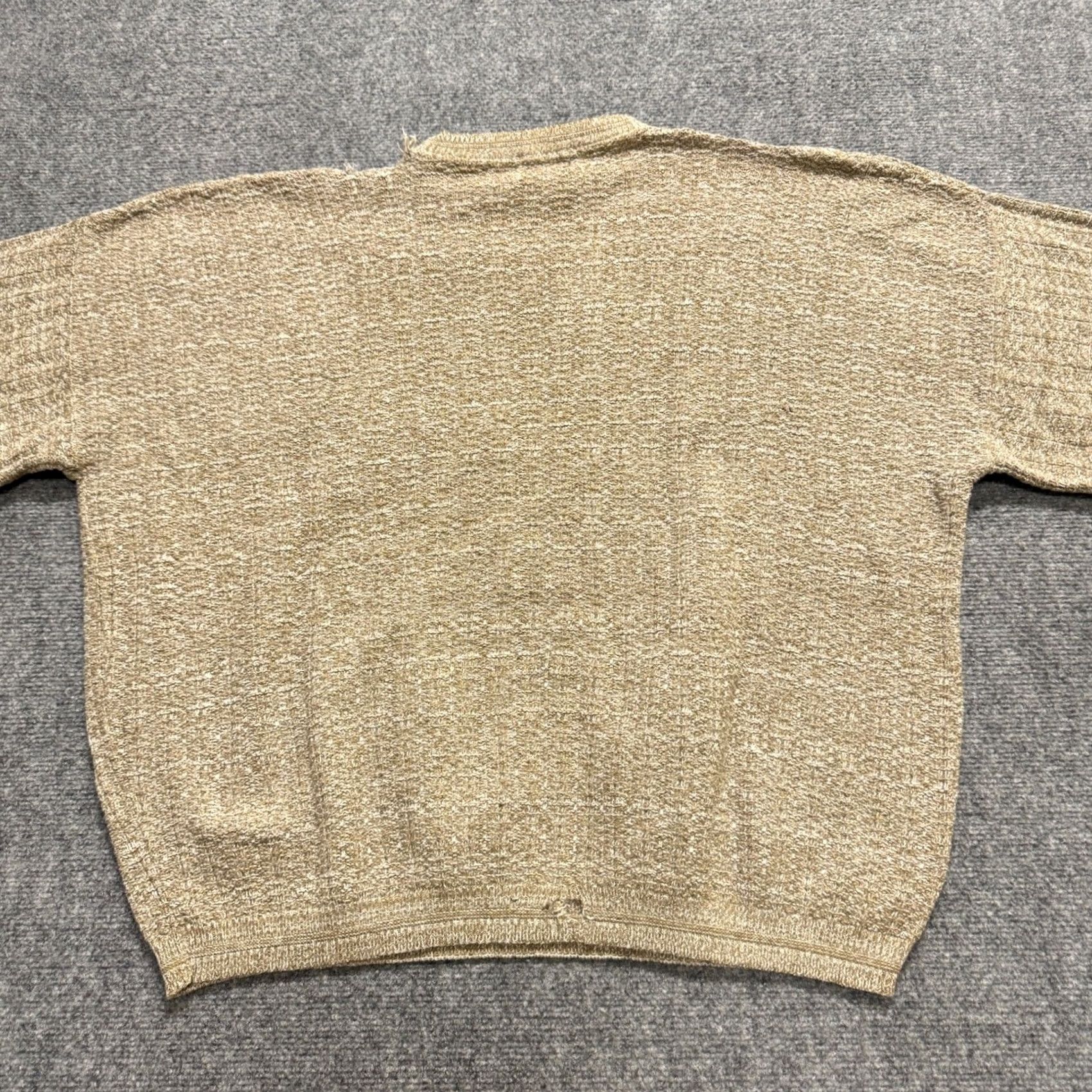 Bill Blass VINTAGE Bill Blass Knit Sweater Pullover 2XL Men Beige Distressed Cotton Blend Tan Pullover Mens Big & Tall Size US XXL / EU 58 / 5 - 3 Thumbnail