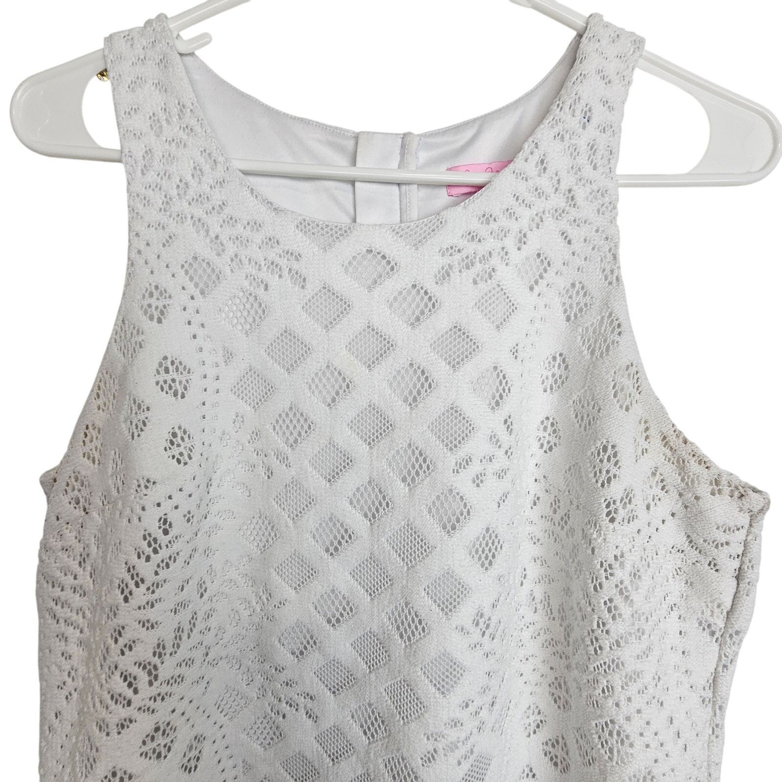 Lilly Pulitzer Lilly Pulitzer Womens Marquette Shift Dress Sz M White Lace Size M / US 6-8 / IT 42-44 - 3 Thumbnail