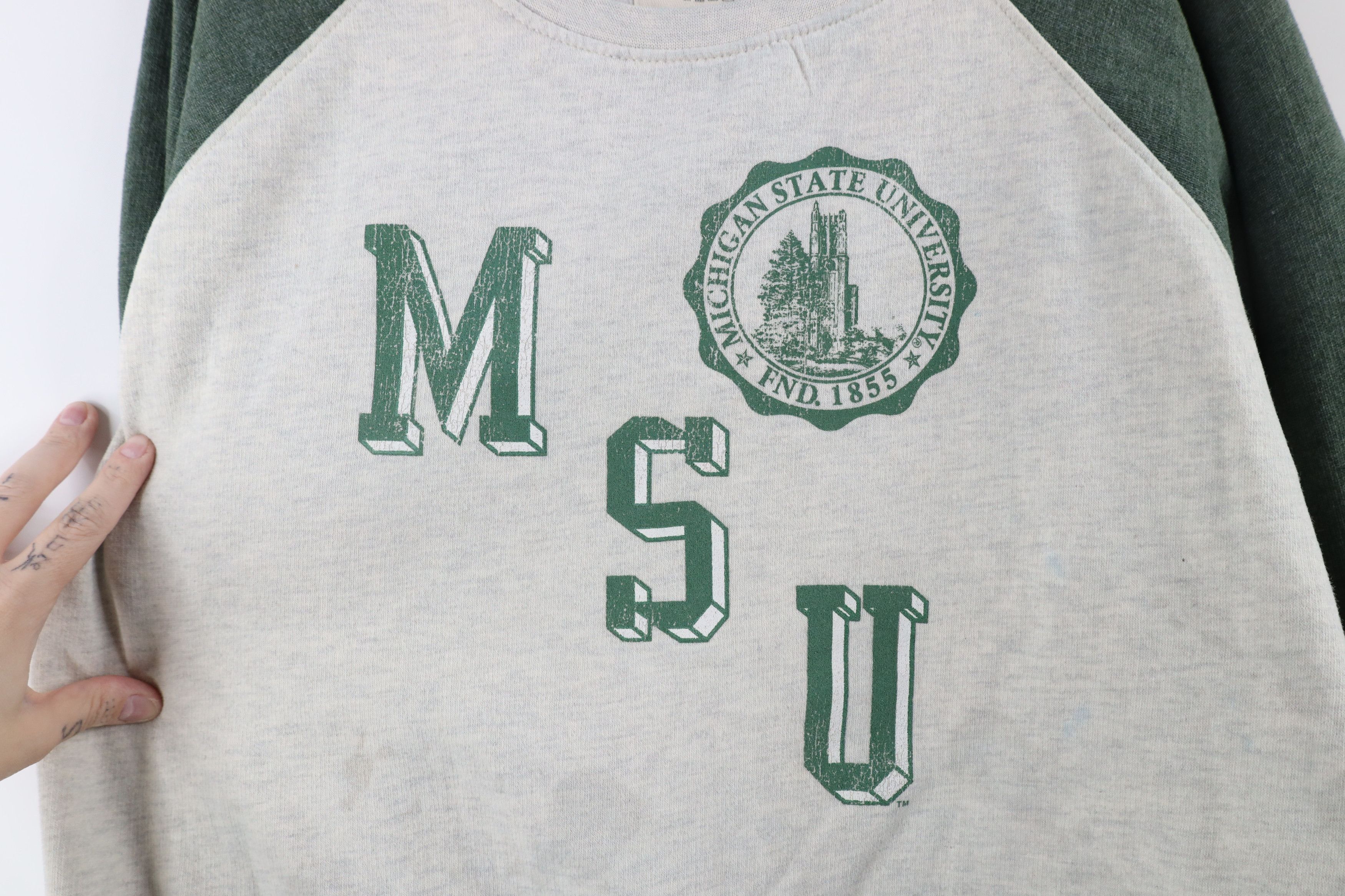 Vintage Retro Out Michigan State University Crewneck Sweatshirt Size US XL / EU 56 / 4 - 5 Thumbnail