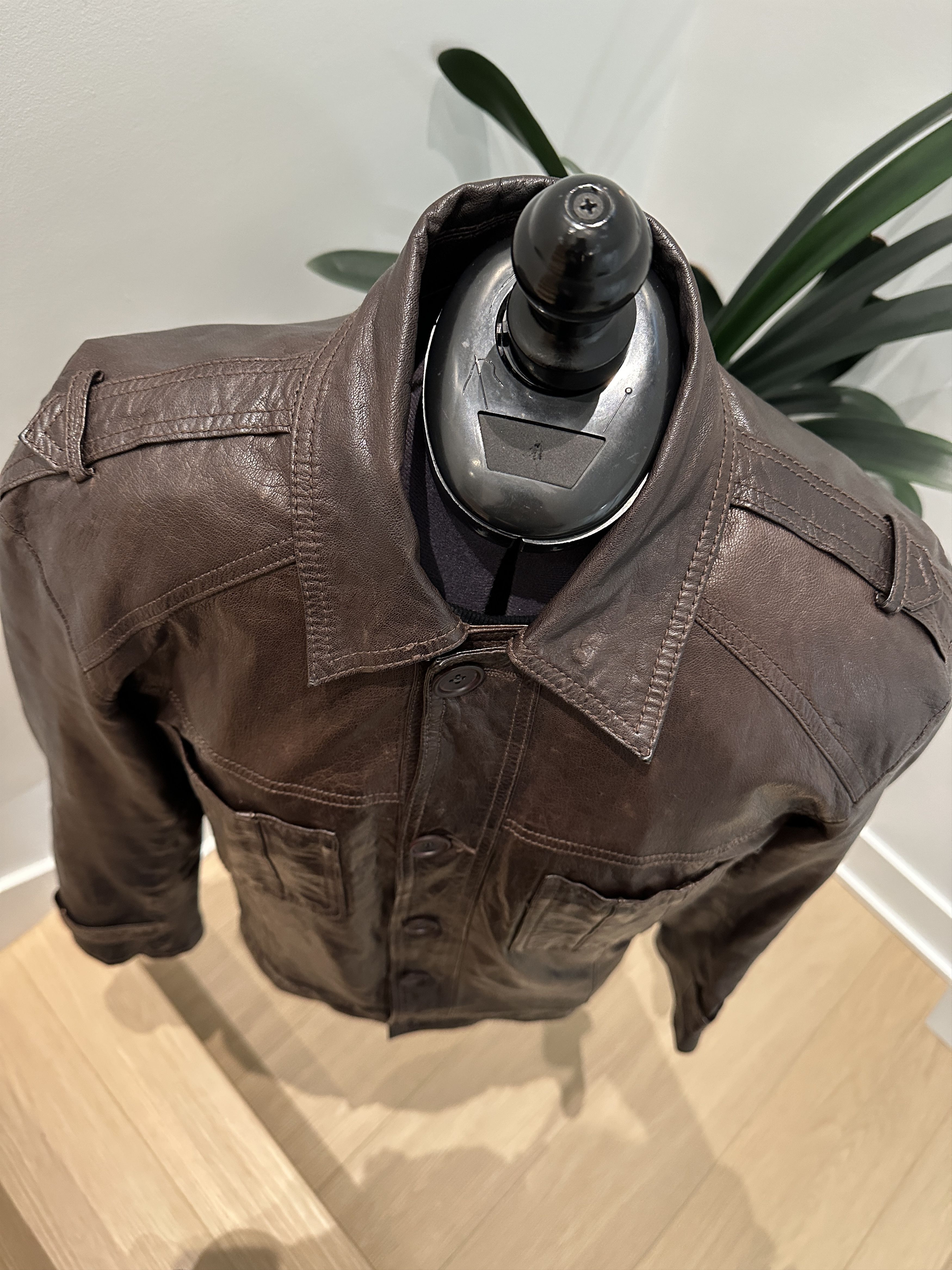 John Varvatos Brown leather jacket size small John varvatos star Size US XXS / EU 40 - 5 Thumbnail