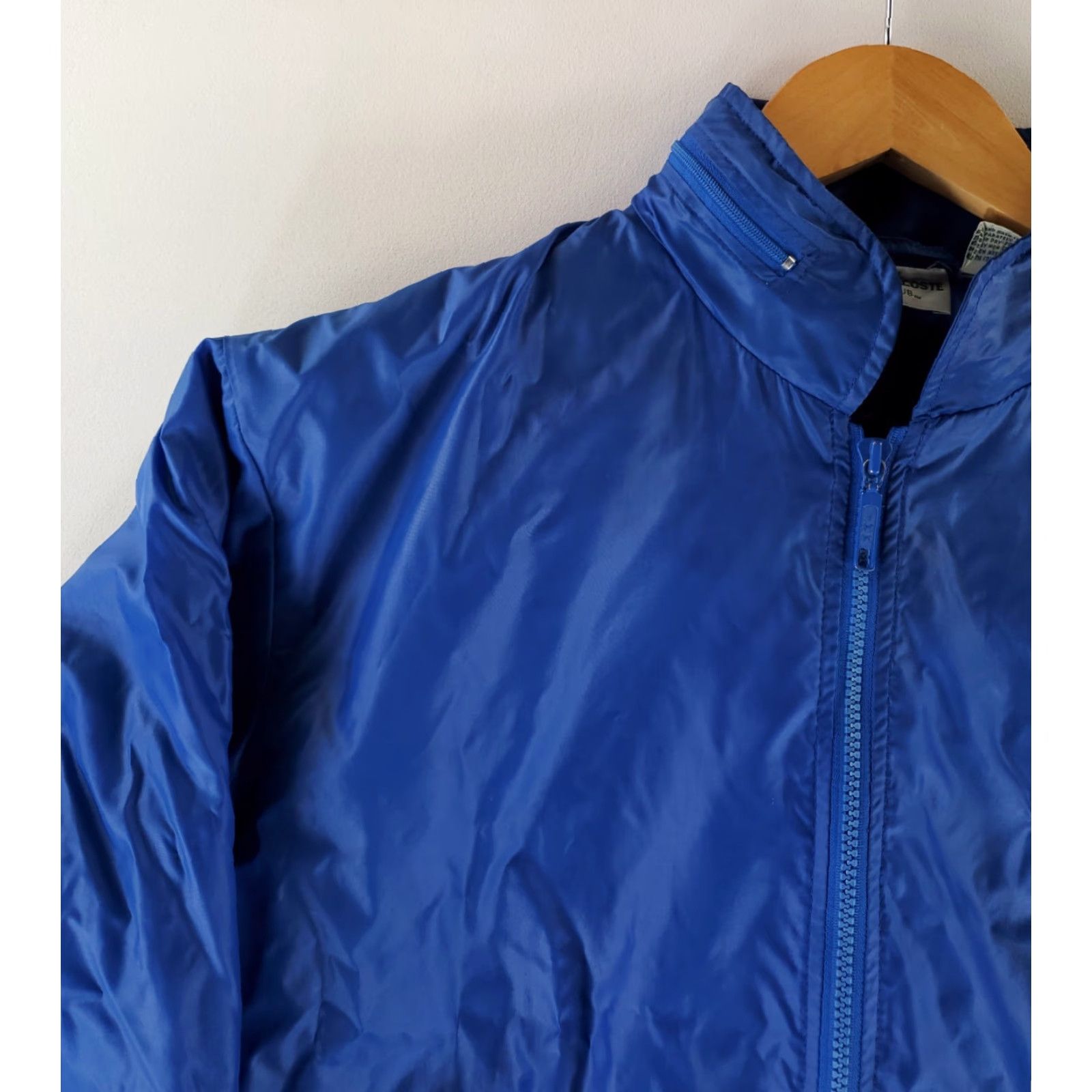 Lacoste VINTAGE Lacoste Windbreaker Jacket Mens L Blue Hooded VTG 80s 90s Rain Jacket Size US L / EU 52-54 / 3 - 3 Thumbnail