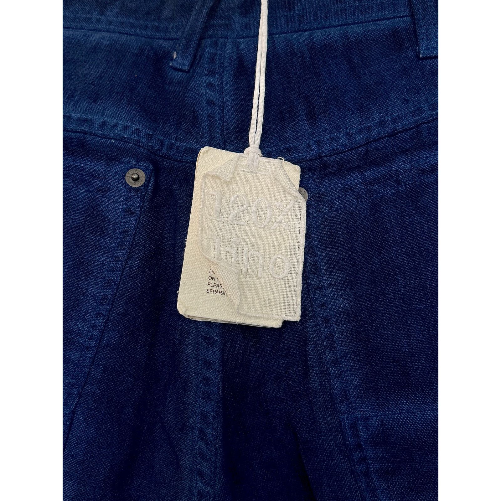 120% Lino 120% Lino NWT Men's Blue Linen Pocket Jeans Size US 30 / EU 46 - 5 Thumbnail