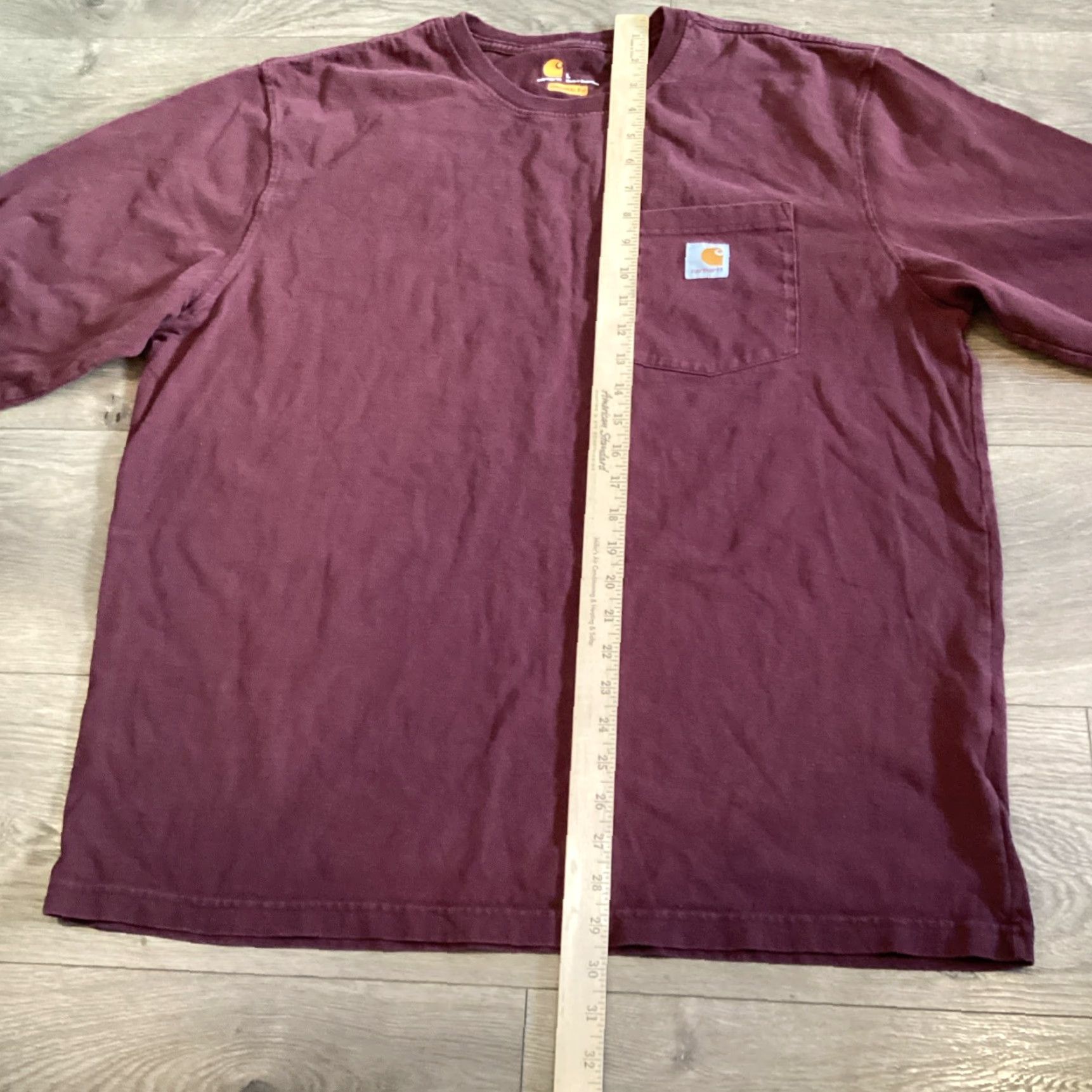 Carhartt VINTAGE Carhartt Shirt Mens Large Burgundy Original Fit Long Sleeve Outdoor Casual Top L Maroon Knit Logo Personalize Mens Size US L / EU 52-54 / 3 - 6 Thumbnail