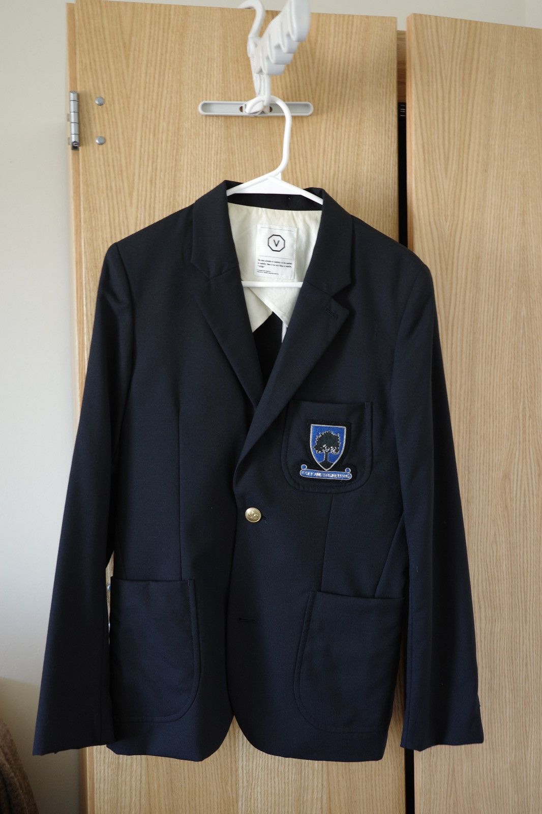 image of Visvim Navy Wool Gold Buttons Blazer Size M, Men's