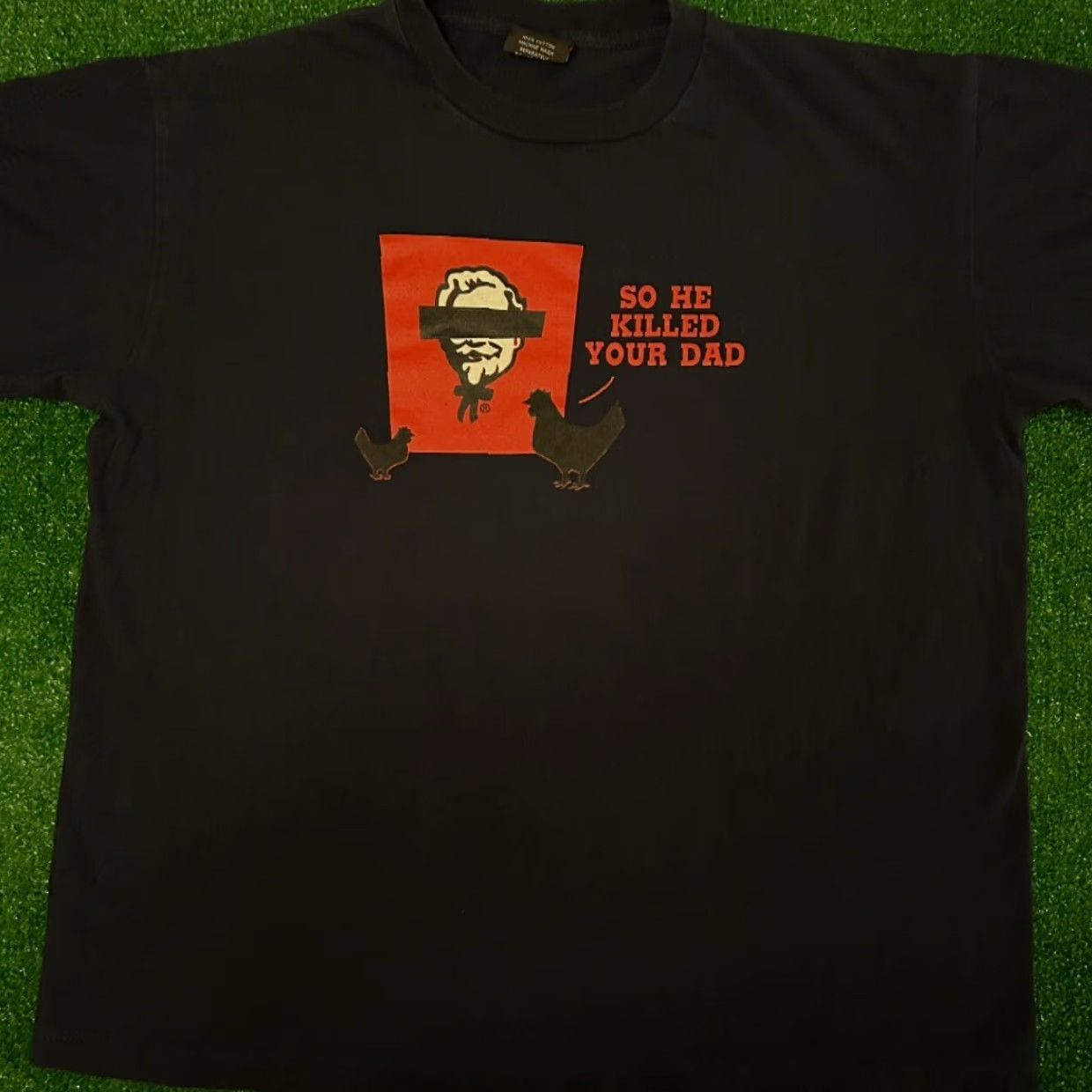 Vintage VINTAGE Unfledged KFC Parody Shirt Mens L Navy Blue T-Shirt Punk 90s Skater Y2K VTG Short Sleeve Size US L / EU 52-54 / 3 - 4 Thumbnail