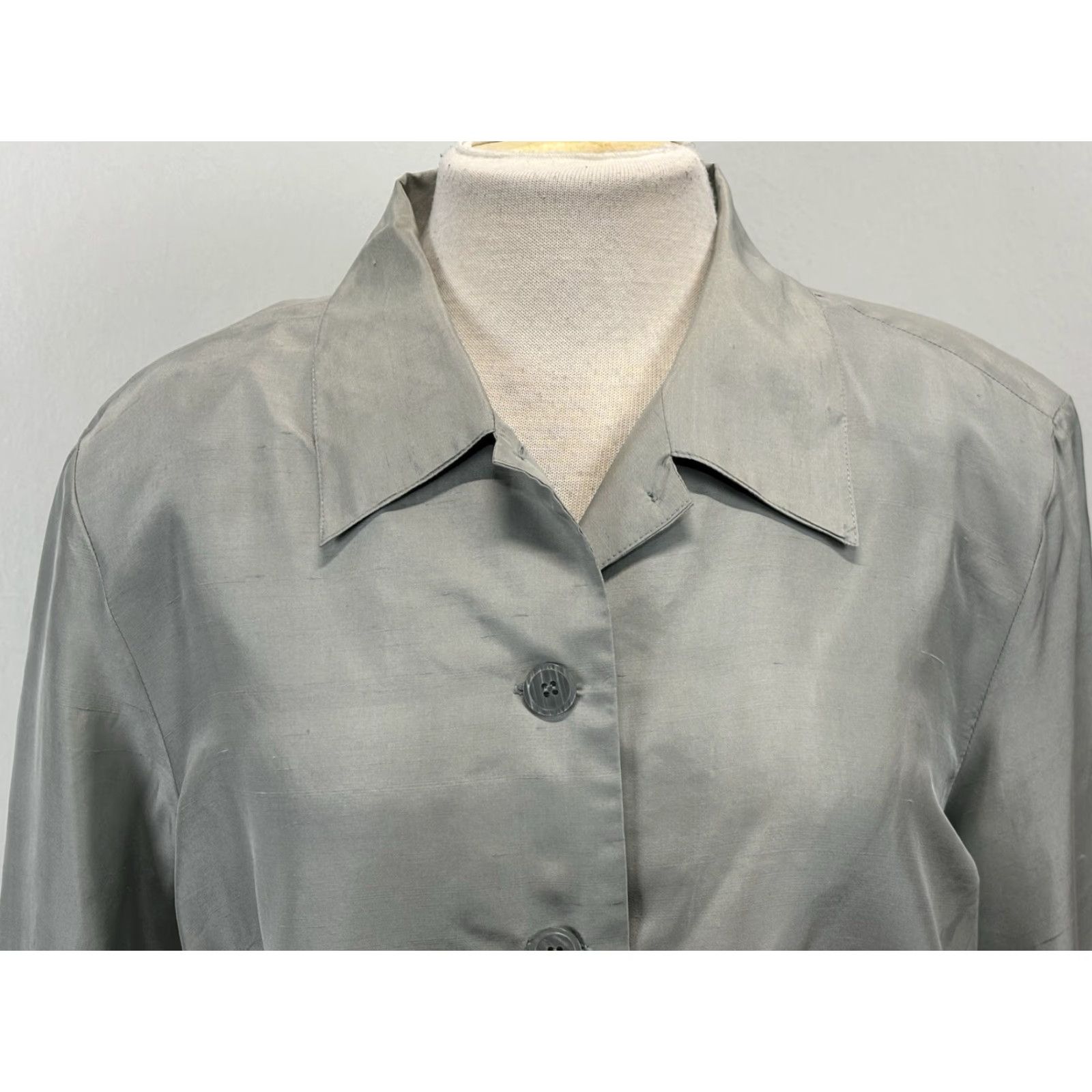 Vintage VINTAGE ISC Silk Outfit Pants Shirt Grey Large Womens 1990s Embroidered Y2K Fairy Size L / US 10 / IT 46 - 6 Thumbnail